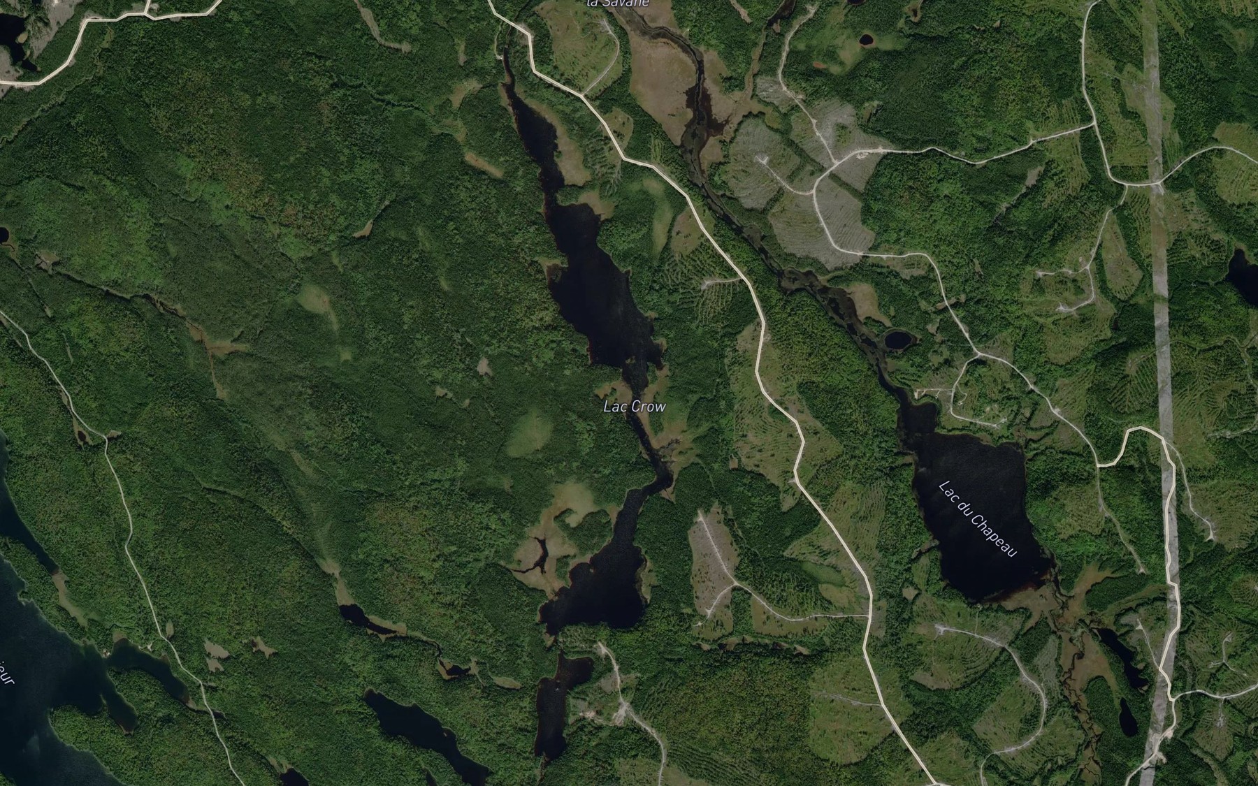 Satellite map of the Lac Crow