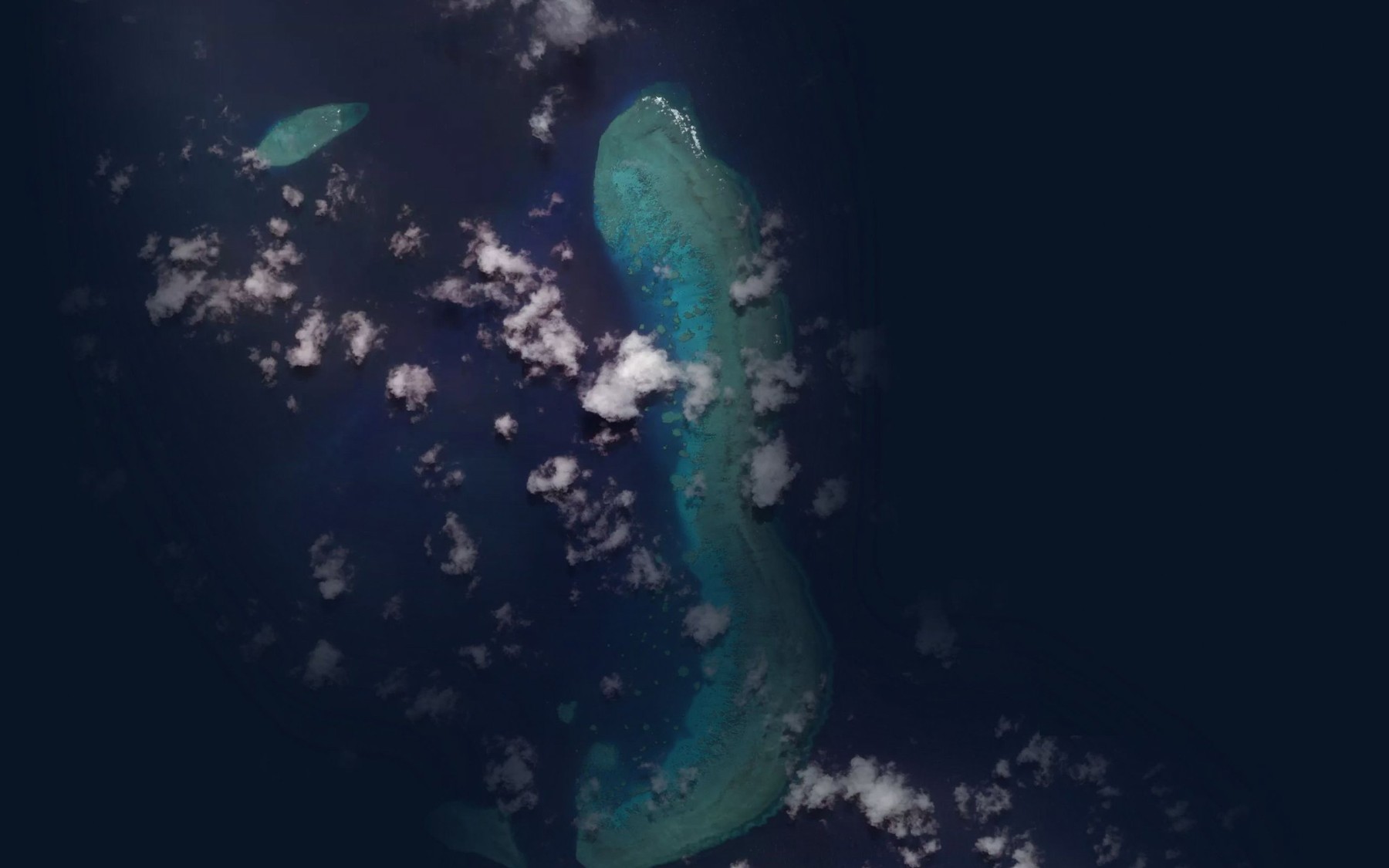 Satellite map of the Ribbon Number Five Reef