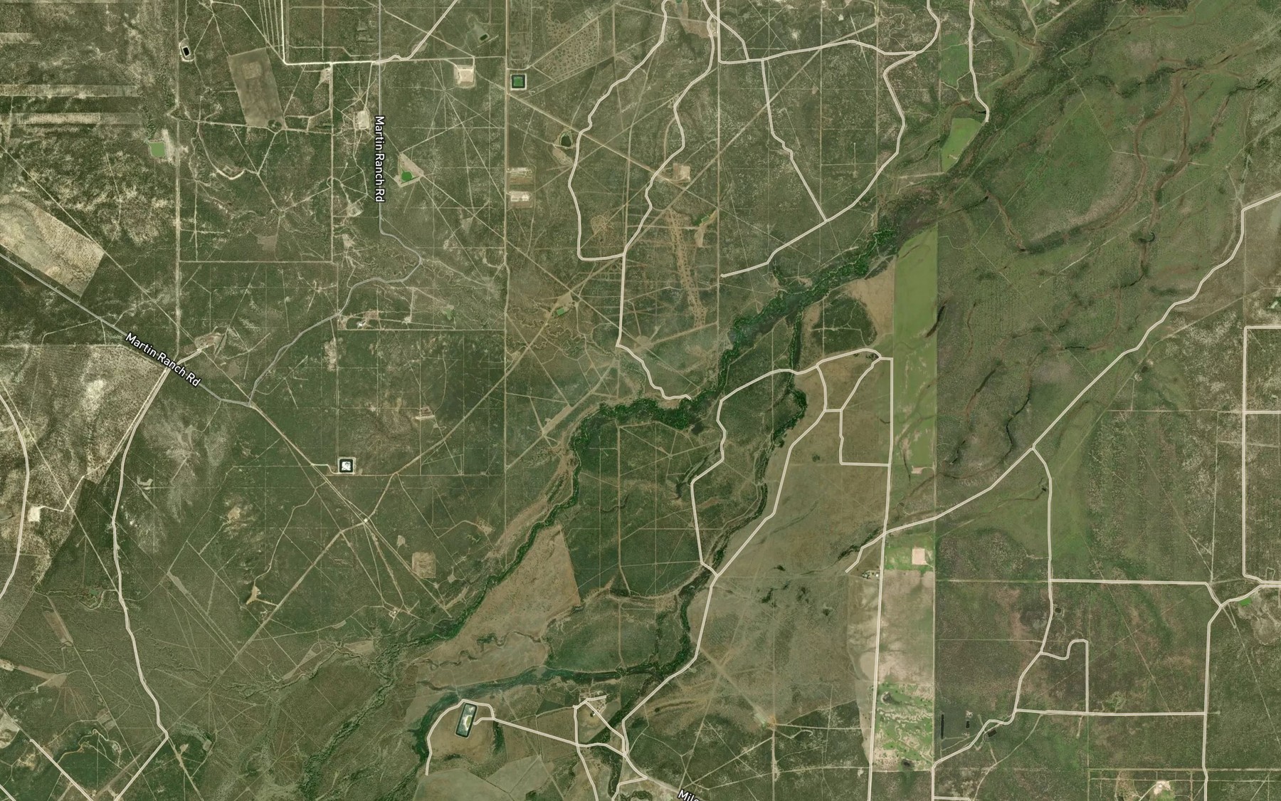 Satellite map of the Caballo Creek