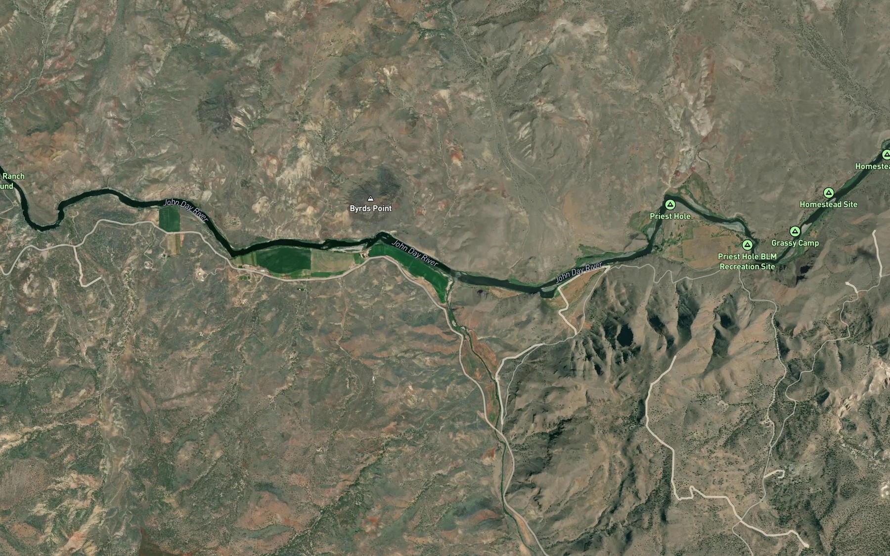 Satellite map of the Bridge Creek