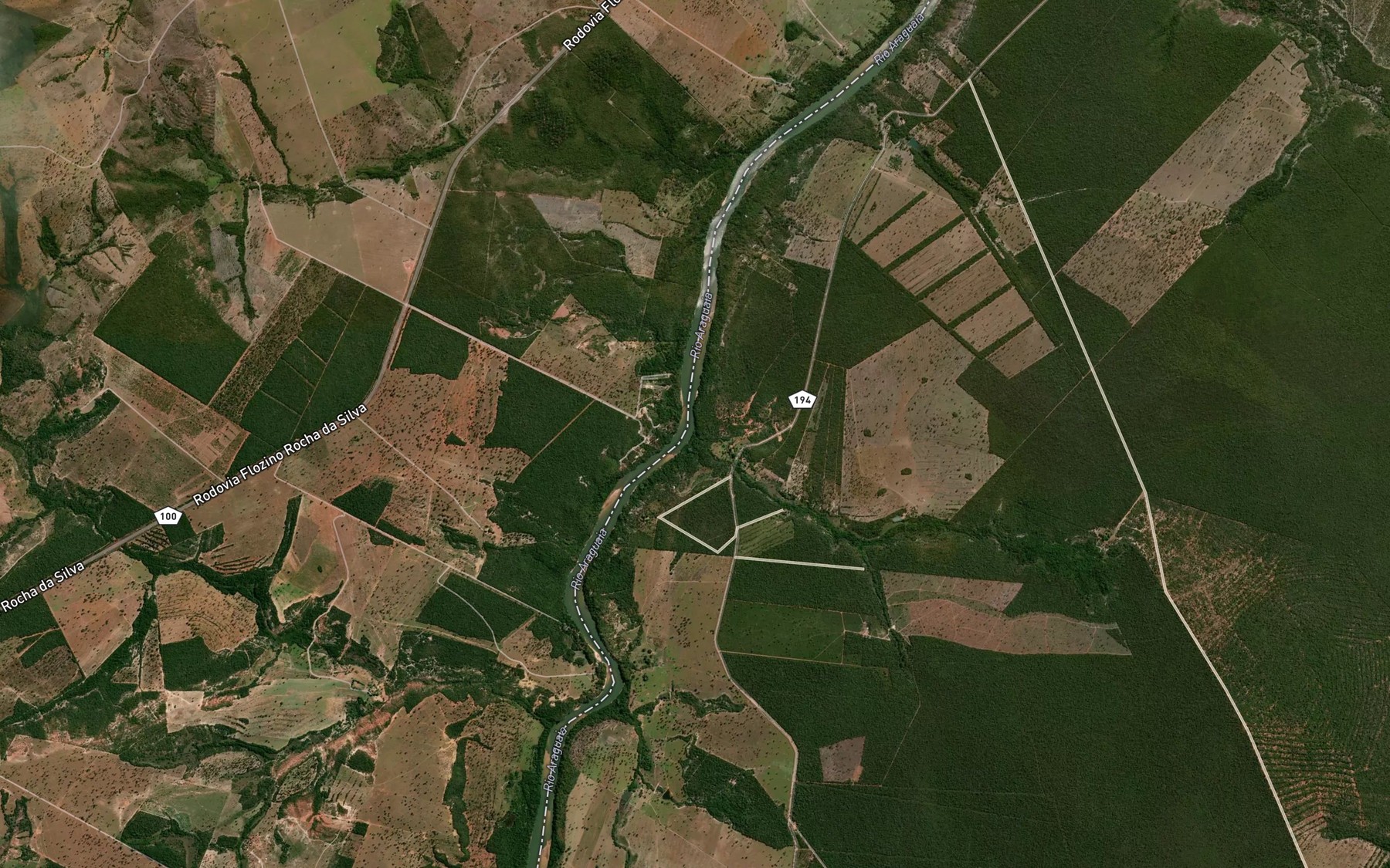 Satellite map of the Corrego Santa Cruz