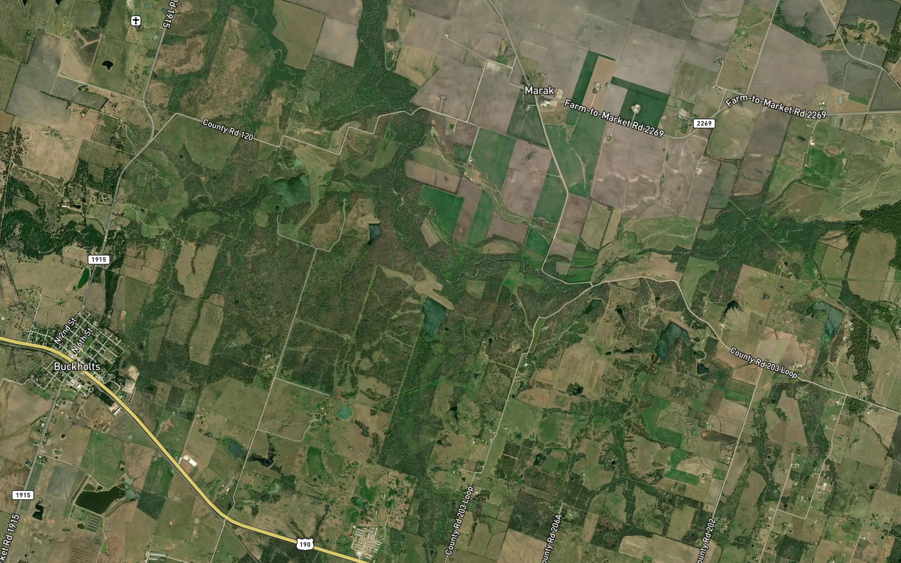 Satellite map of the Cottonwood Creek