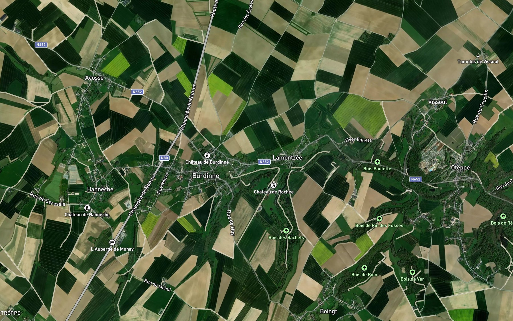 Satellite map of the Ruisseau des Vallees