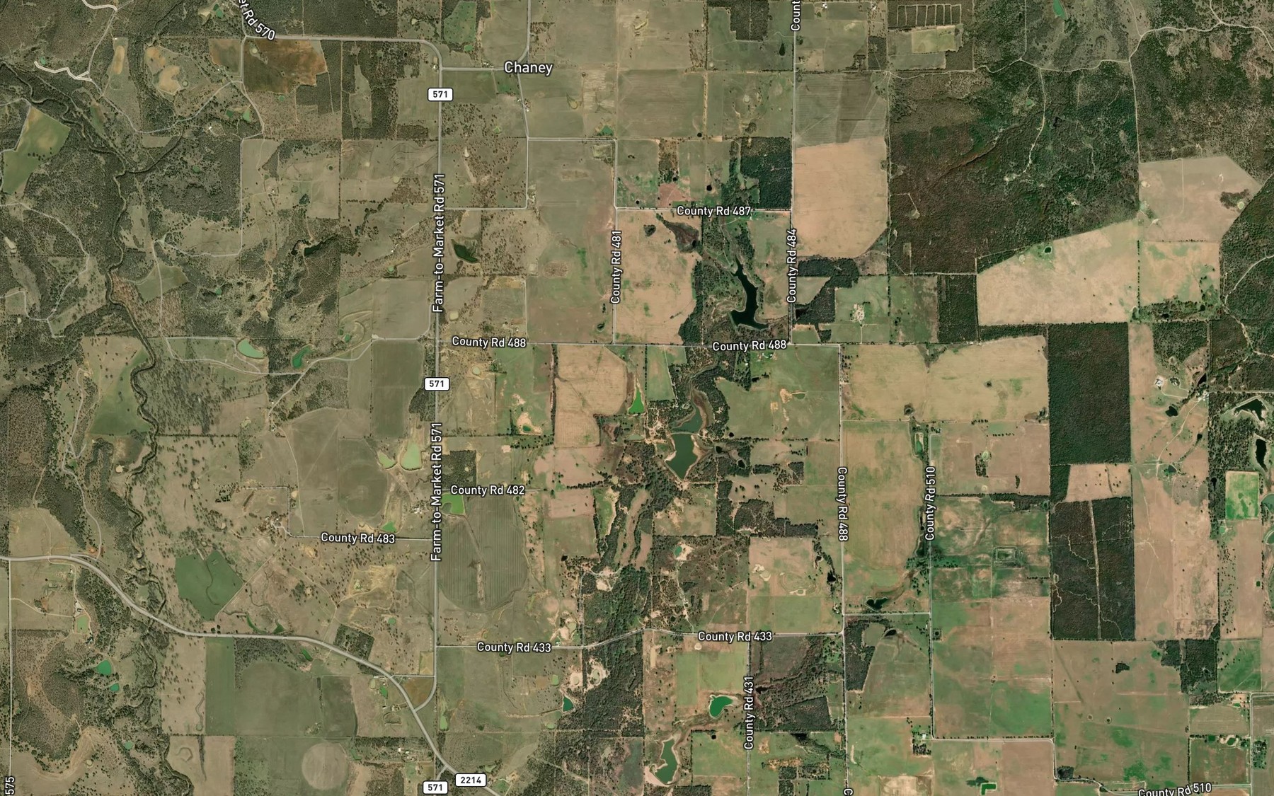 Satellite map of the Love and Rodgers Lake Number 3