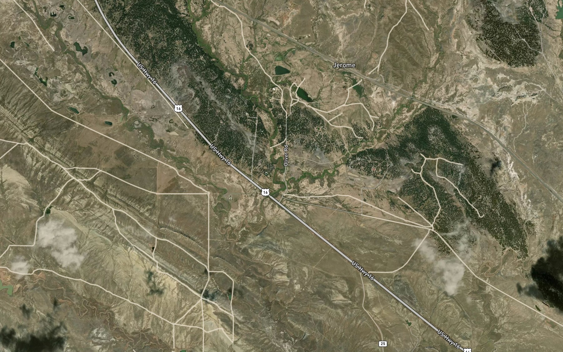 Satellite map of the Pump Creek