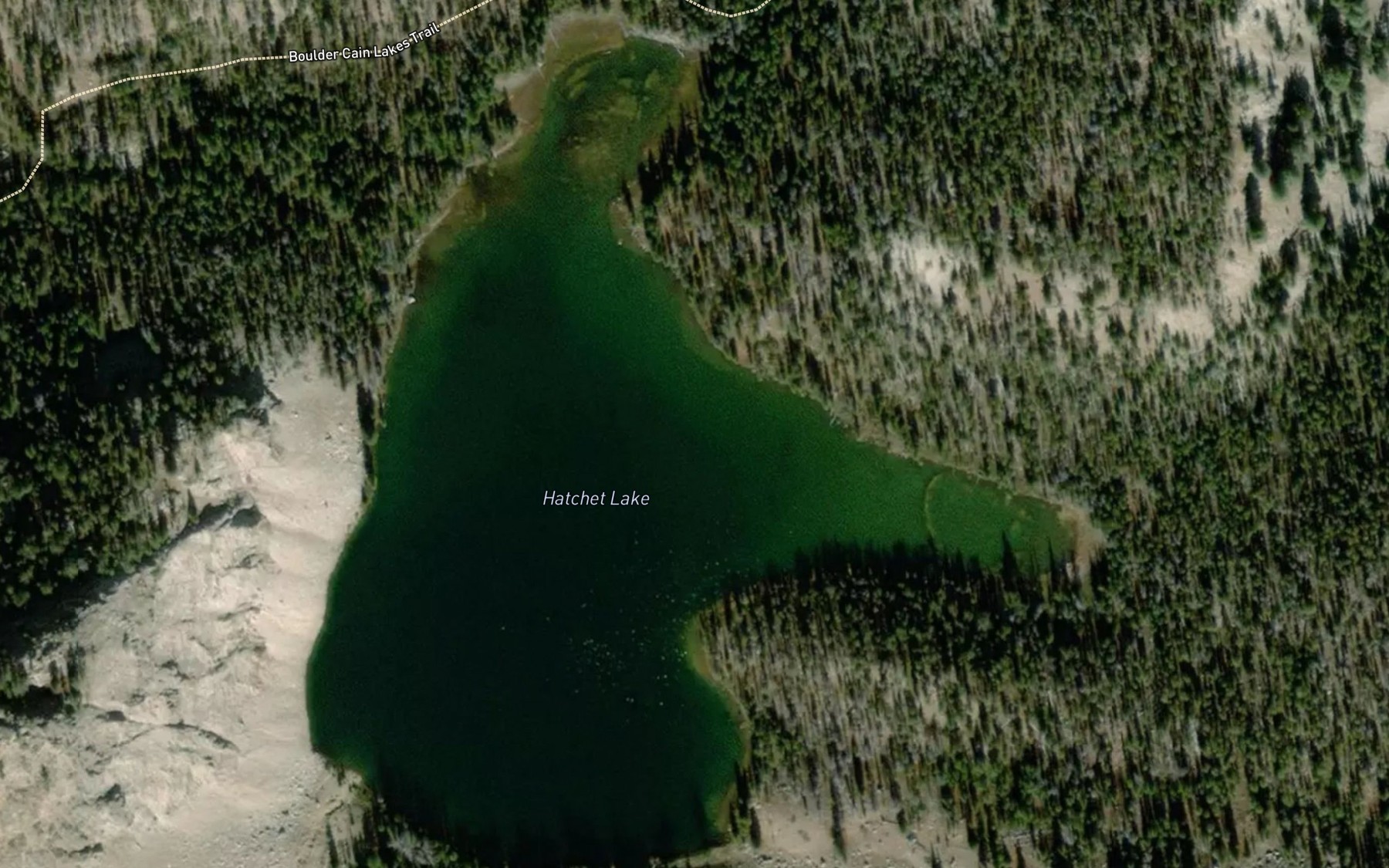 Satellite map of the Hatchet Lake