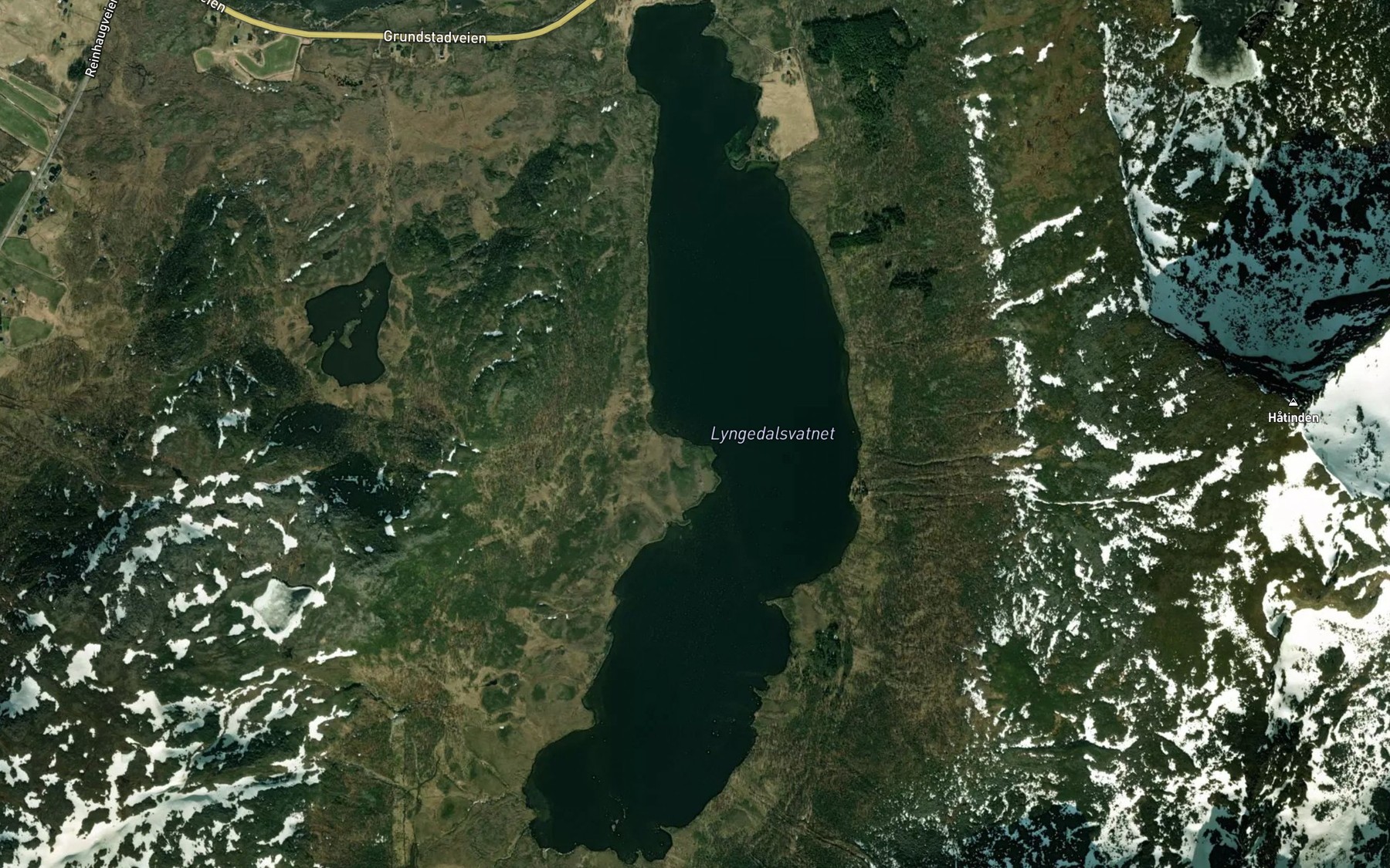 Satellite map of the Lyngedalsvatnet
