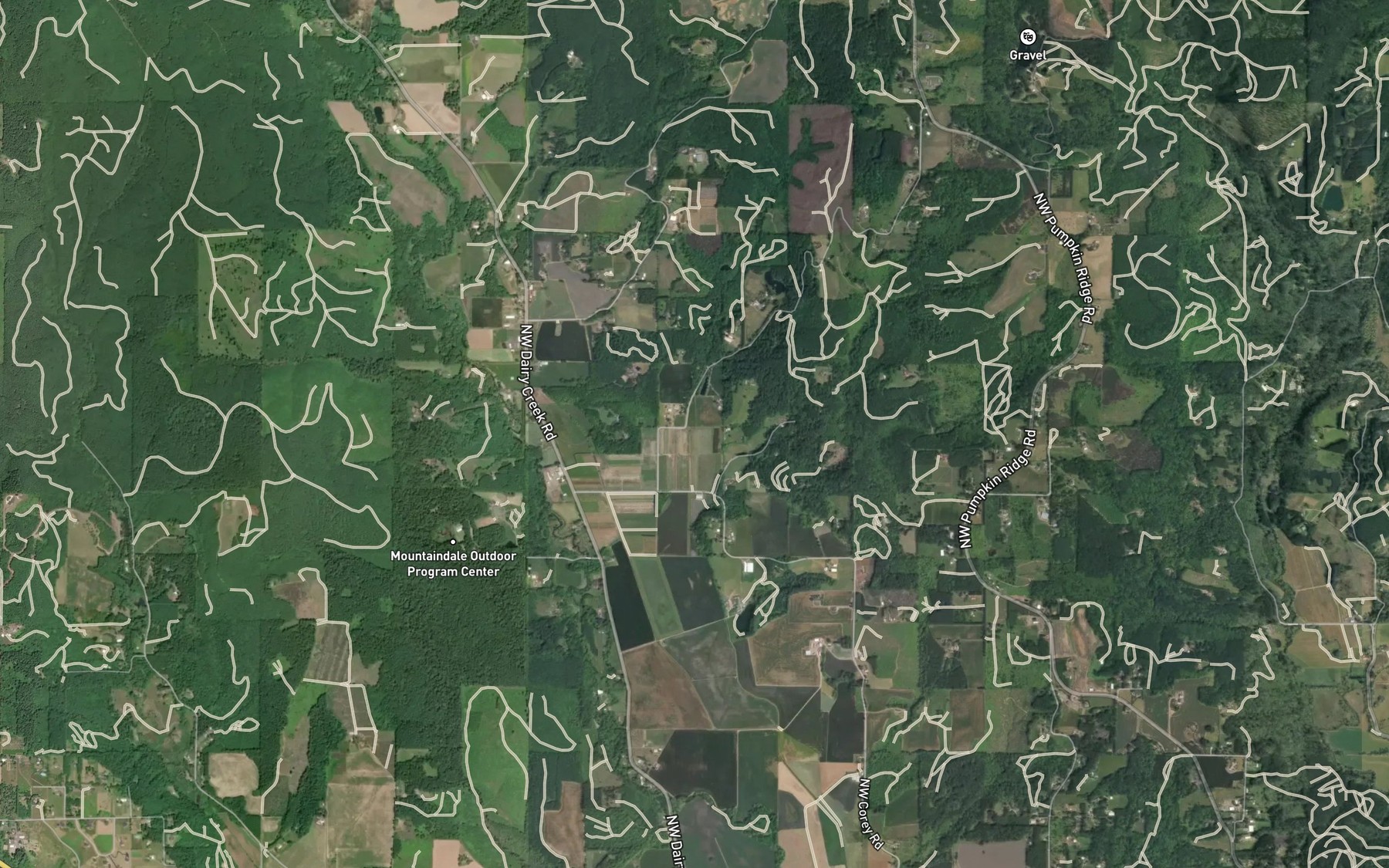 Satellite map of the Gumm Creek
