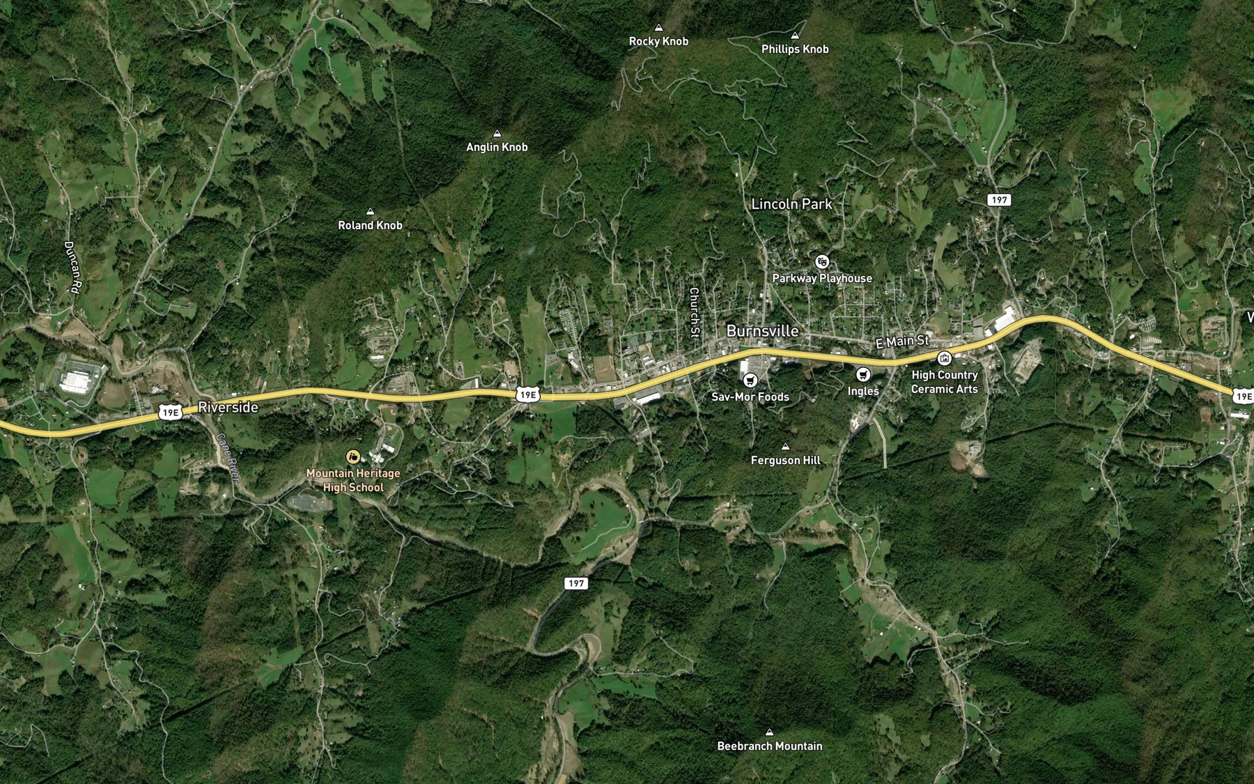 Satellite map of the McIntosh Branch