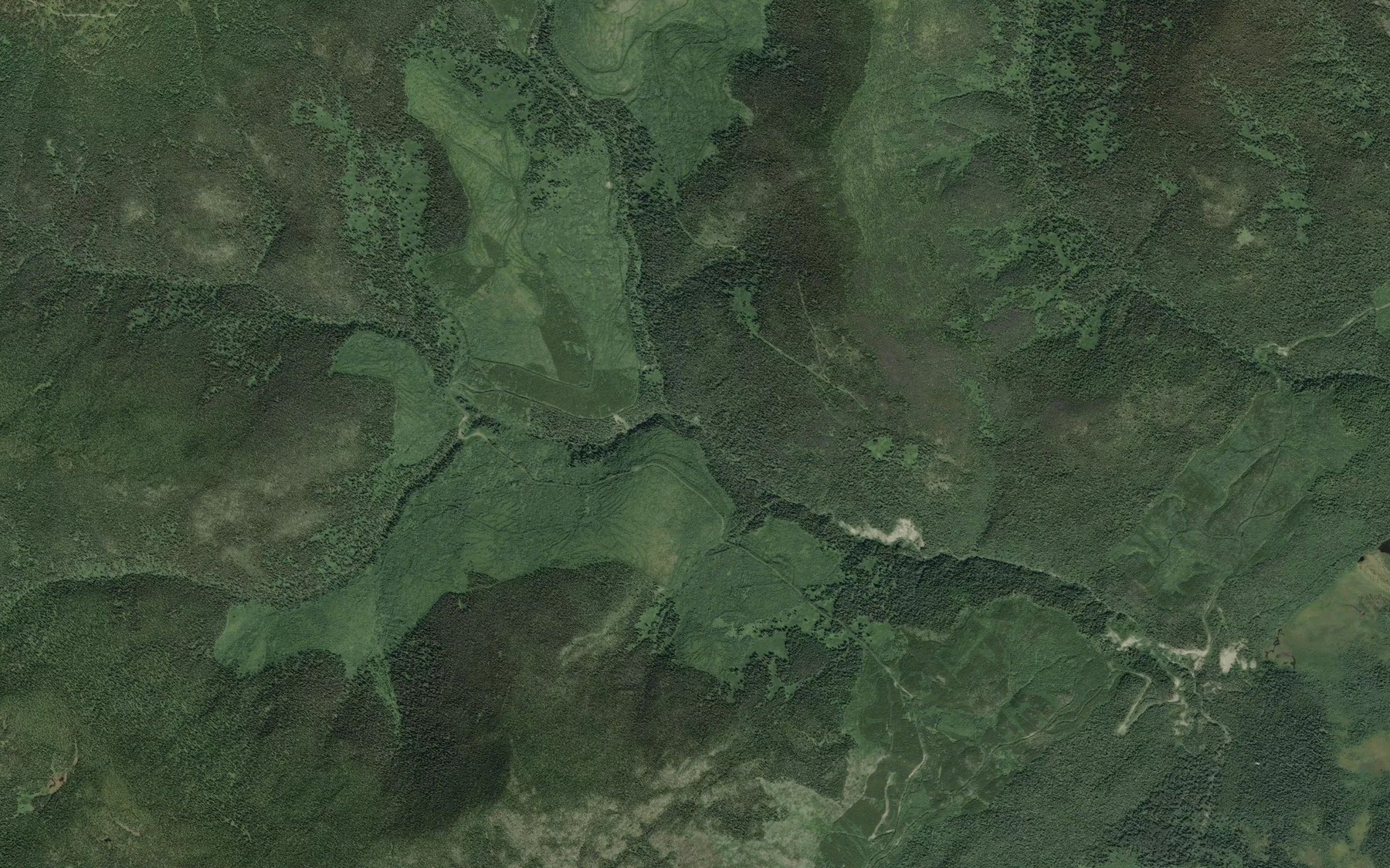 Satellite map of the Simlock Creek