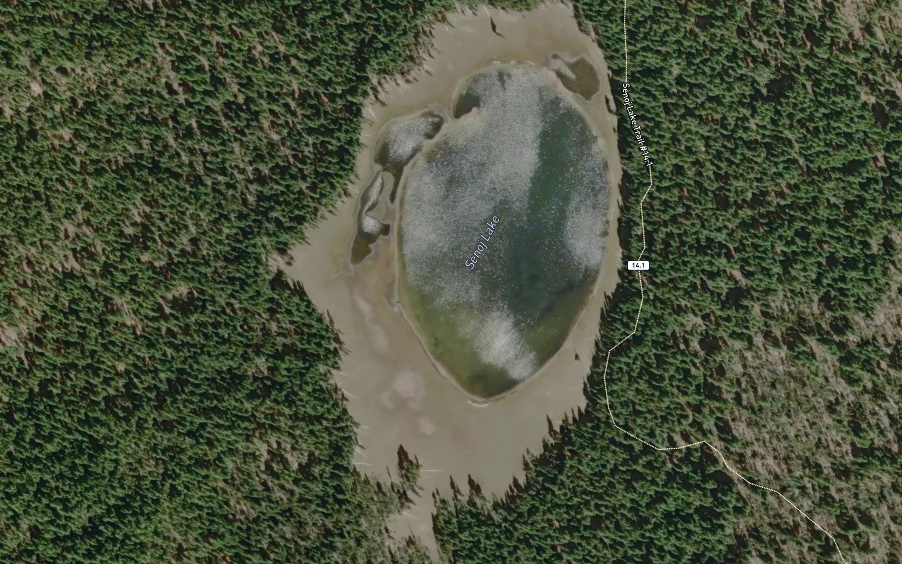 Satellite map of the Senoj Lake