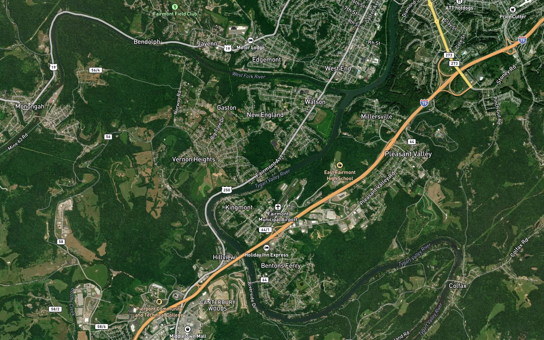 Satellite map of the Herchel Ice Spring