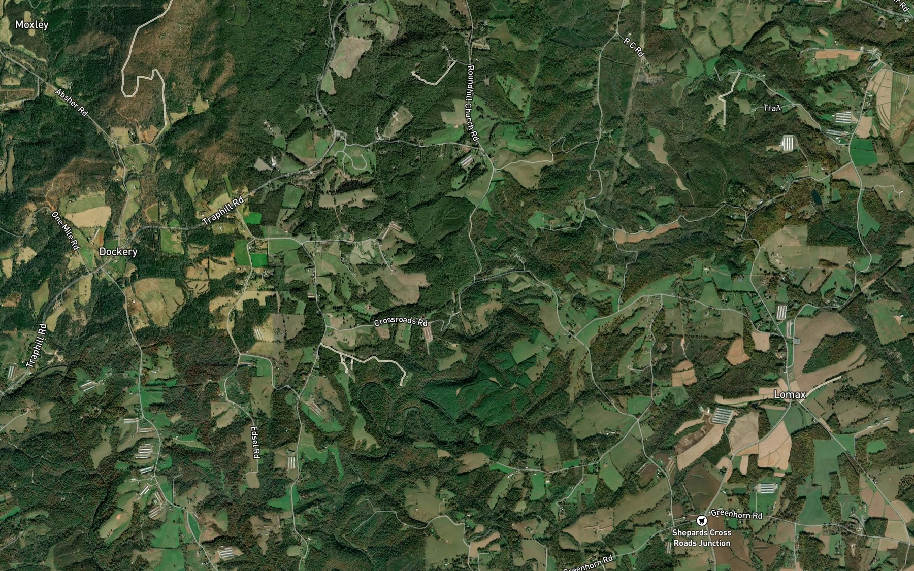 Satellite map of the Little Sandy Creek