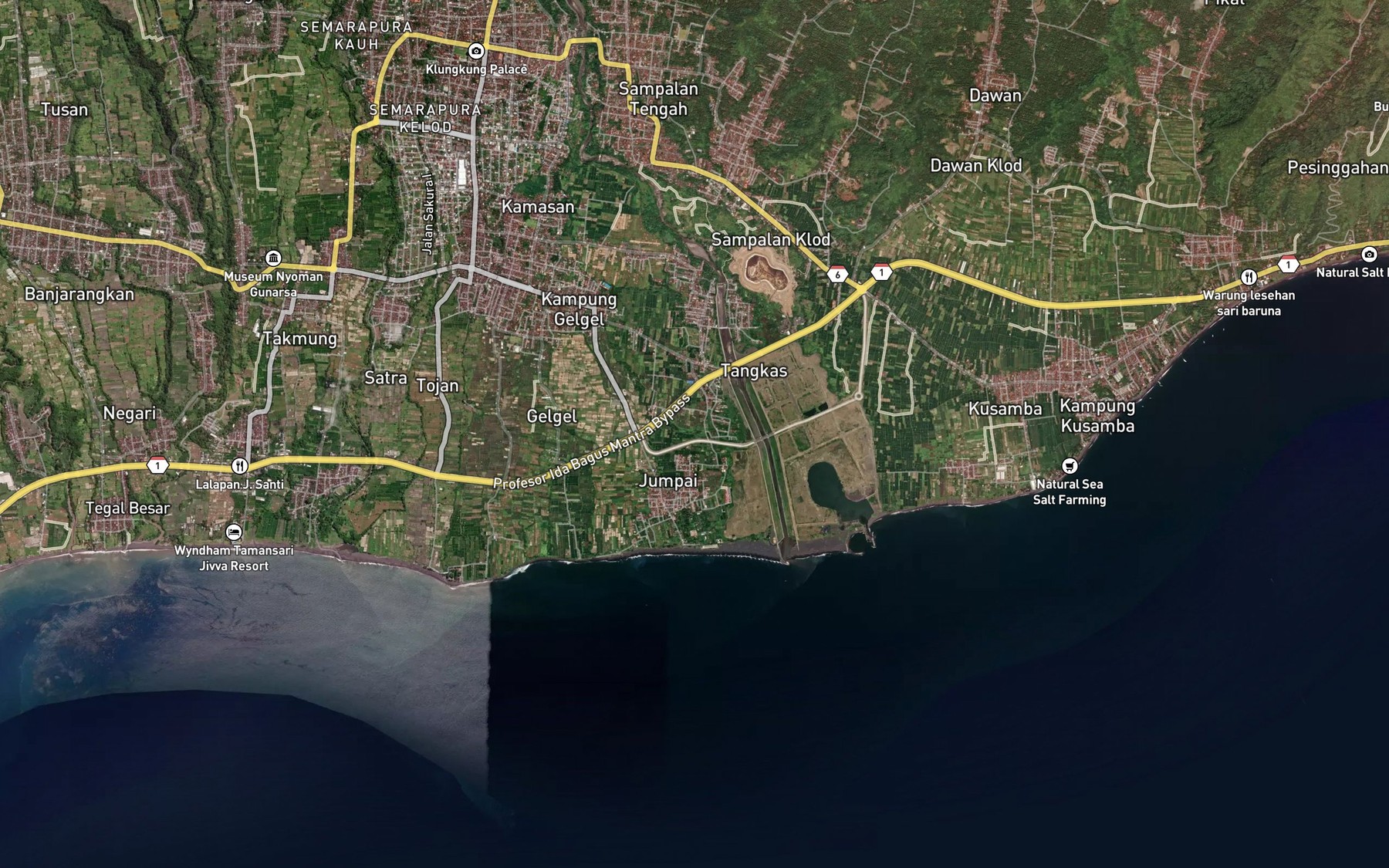 Satellite map of the Tukad Lombok