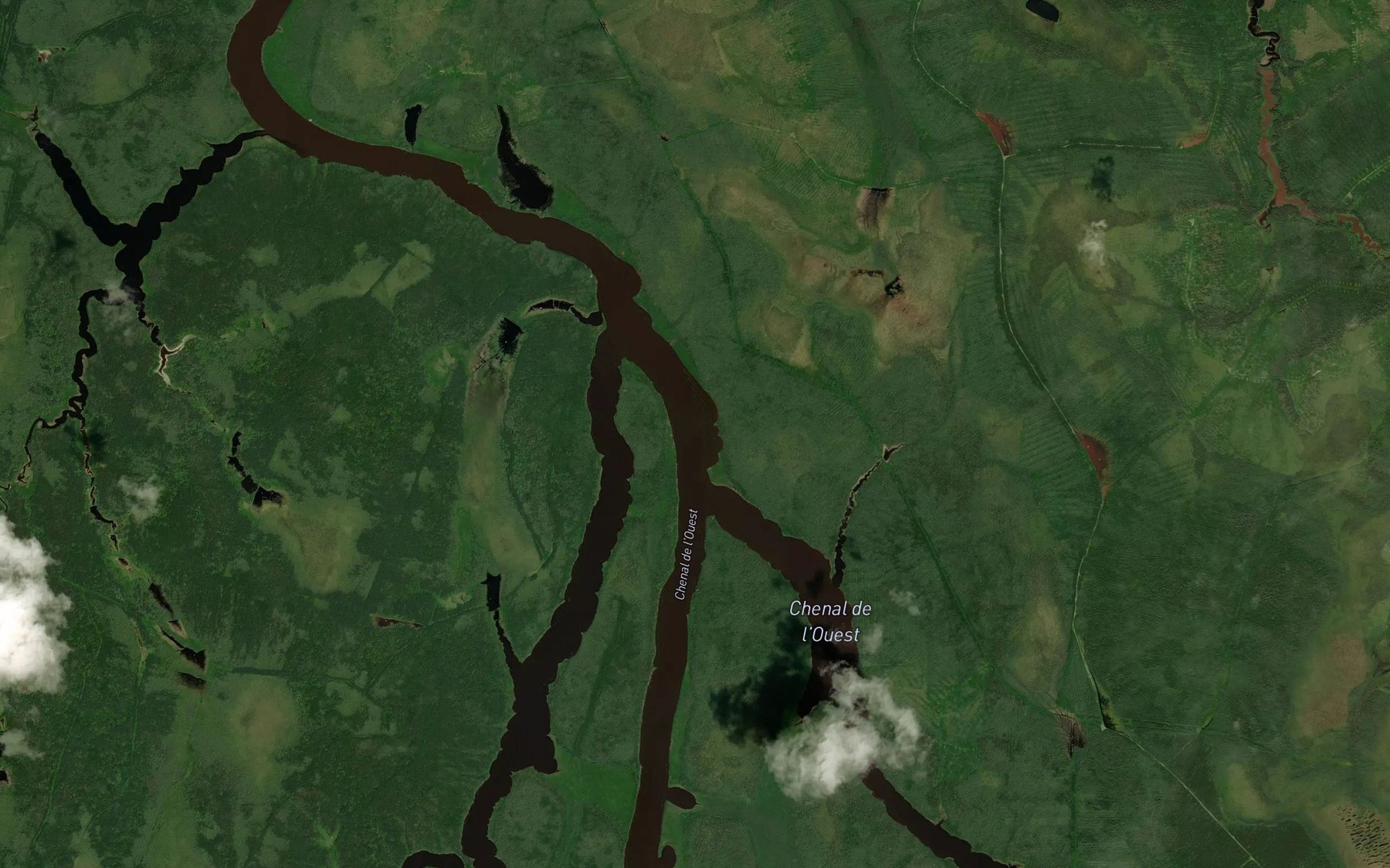 Satellite map of the Bras mort Ojigwagan