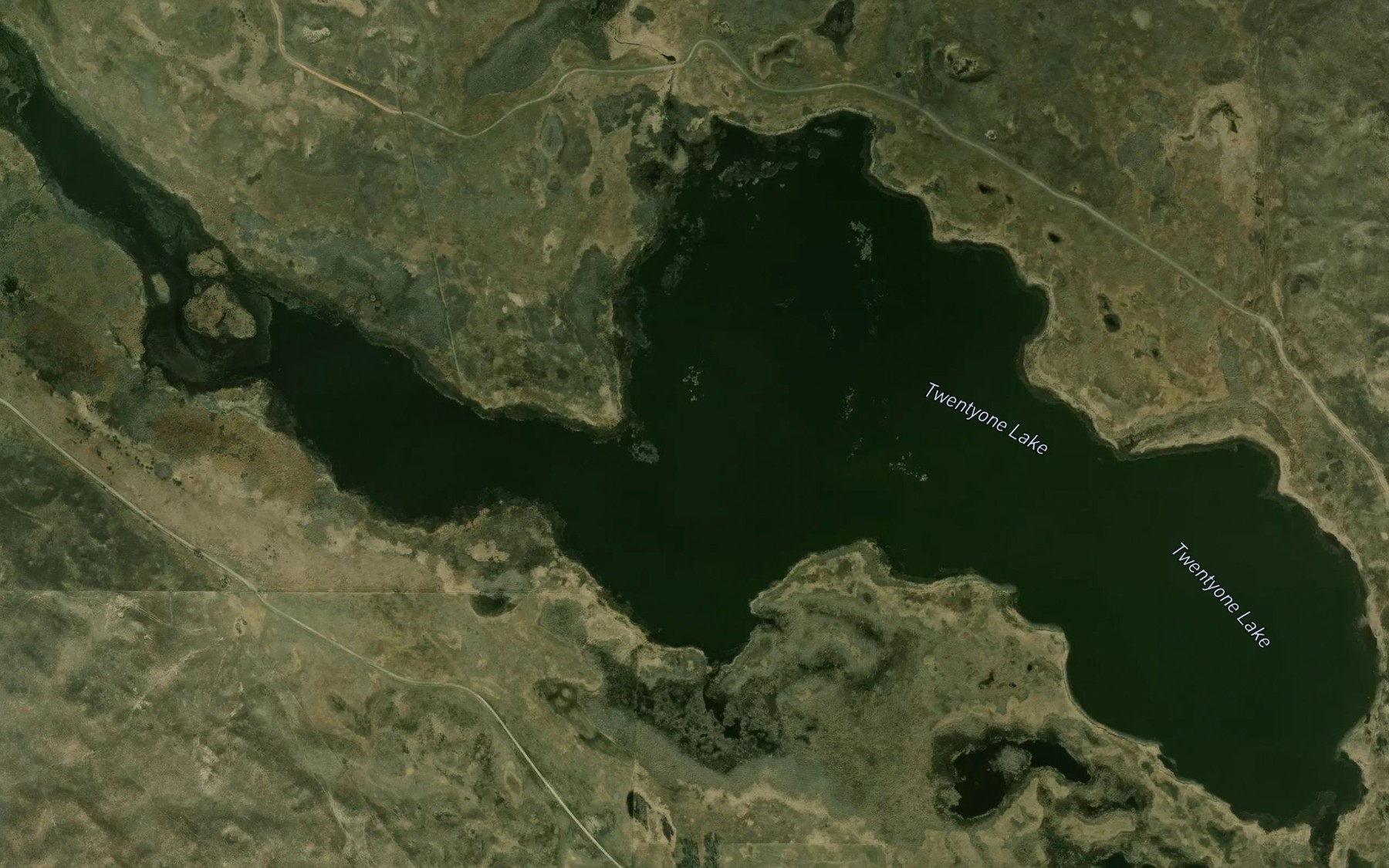 Satellite map of the Twentyone Lake