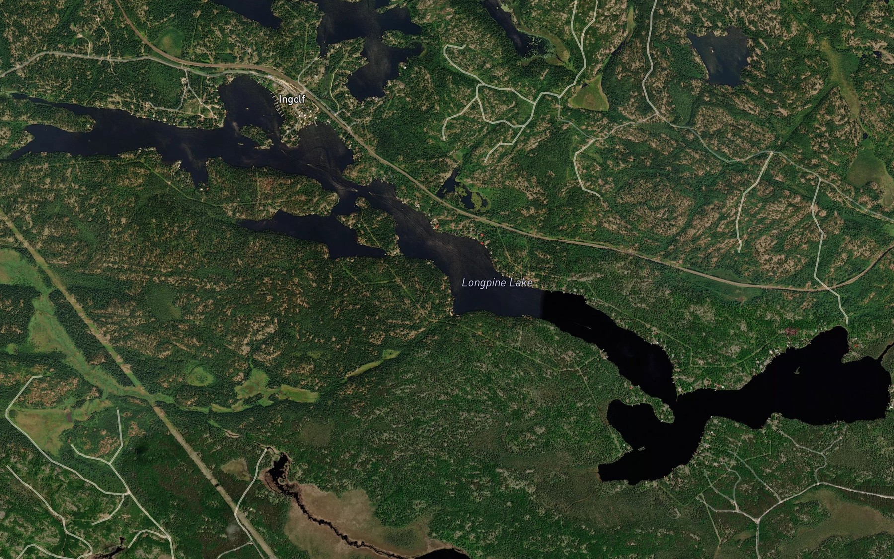 Satellite map of the Longpine Lake