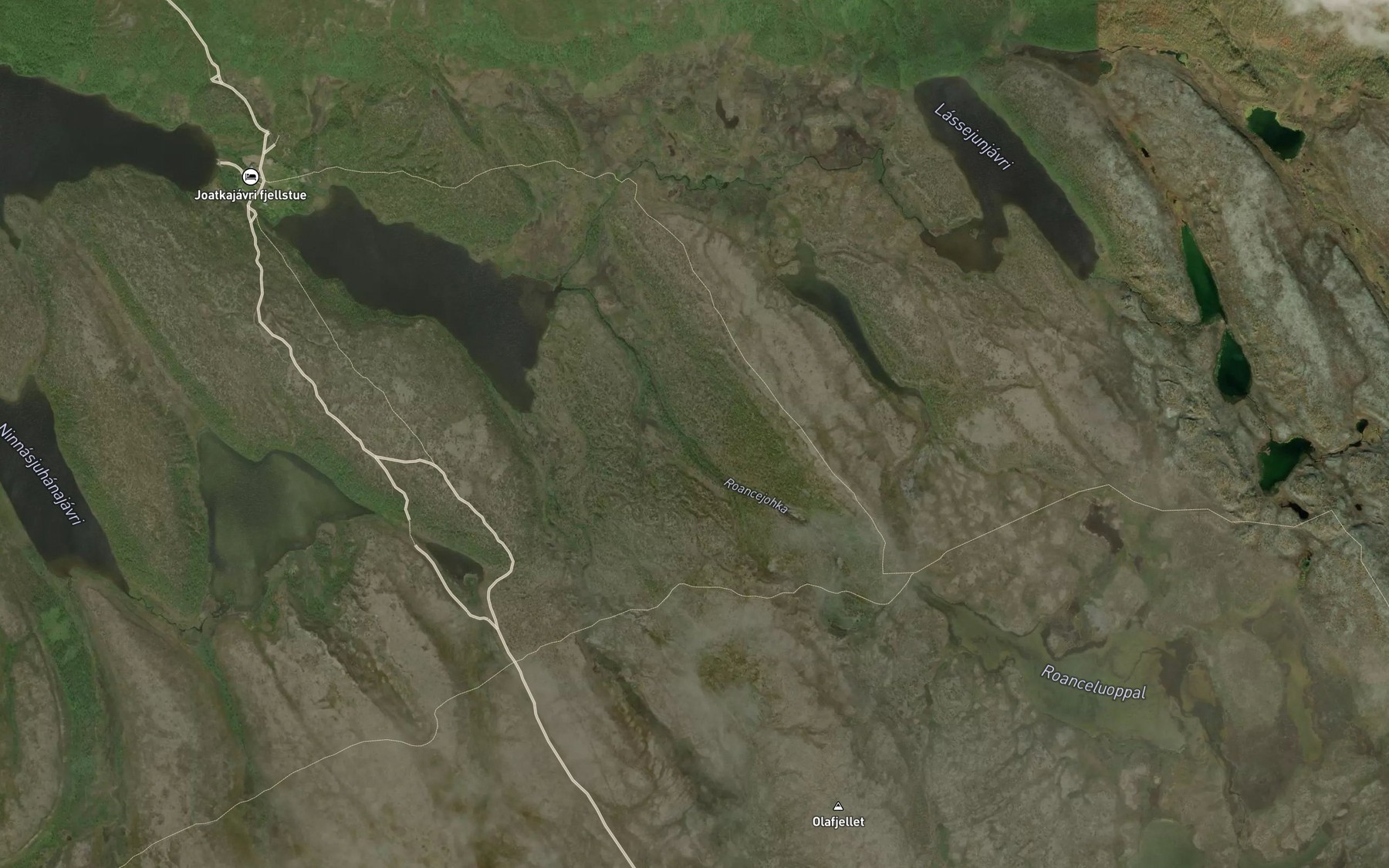 Satellite map of the Roancejakka