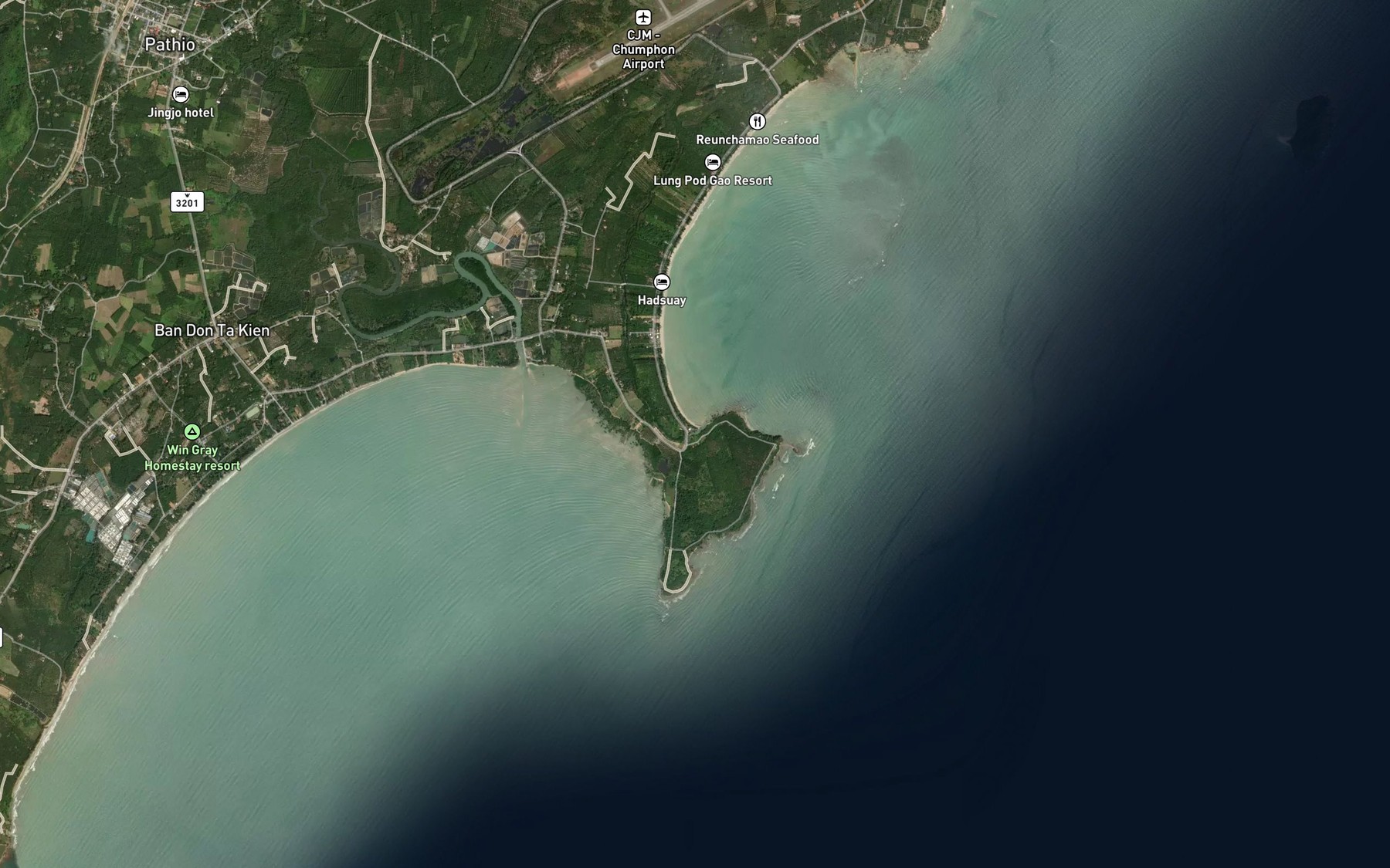 Satellite map of the Khlong Bang Mun