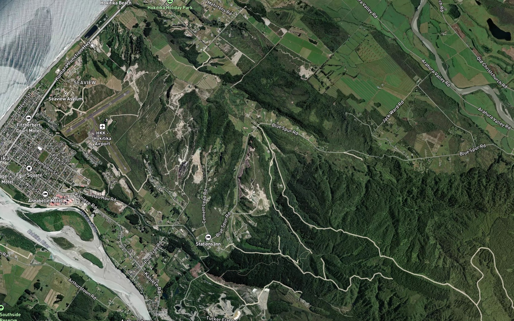 Satellite map of the Brennans Creek