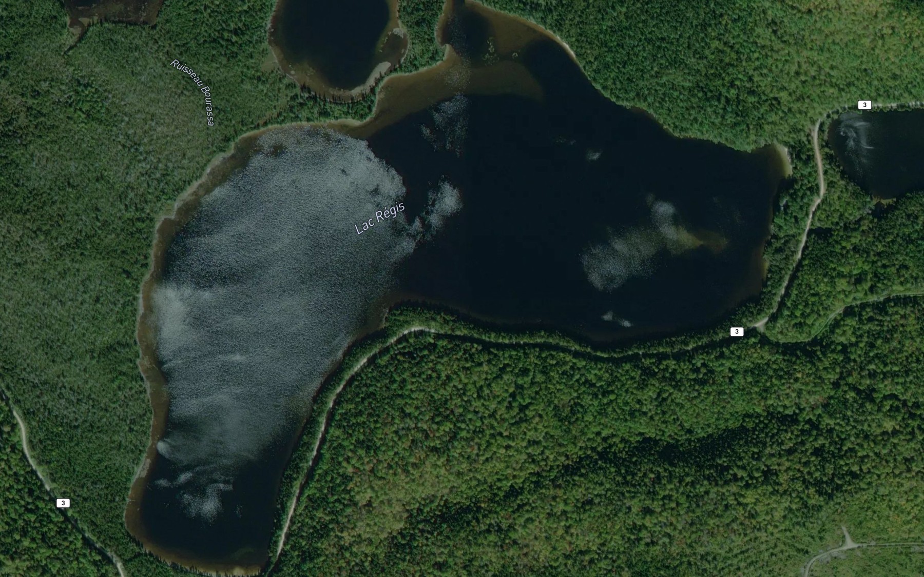 Satellite map of the Lac Regis