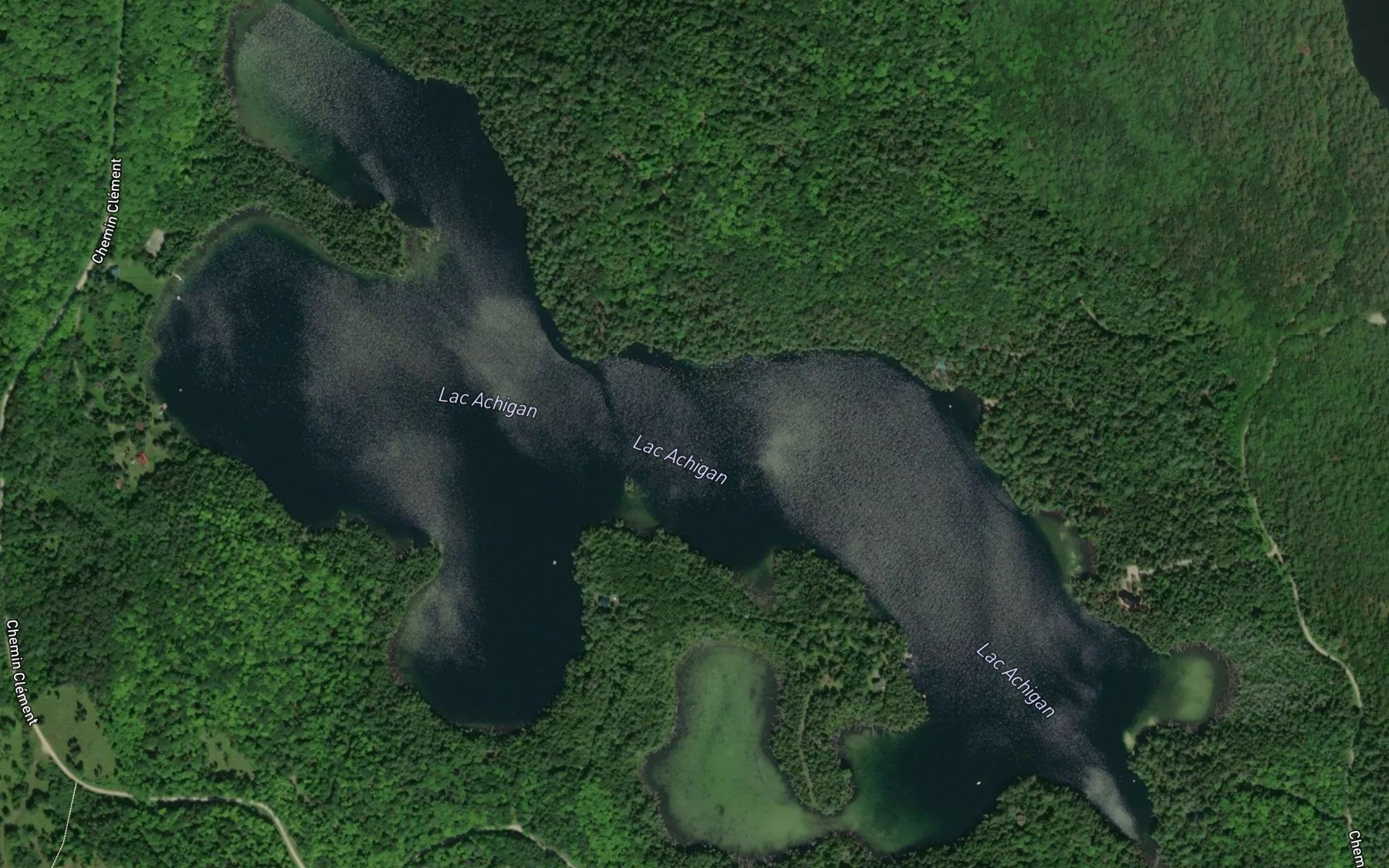 Satellite map of the Lac Achigan