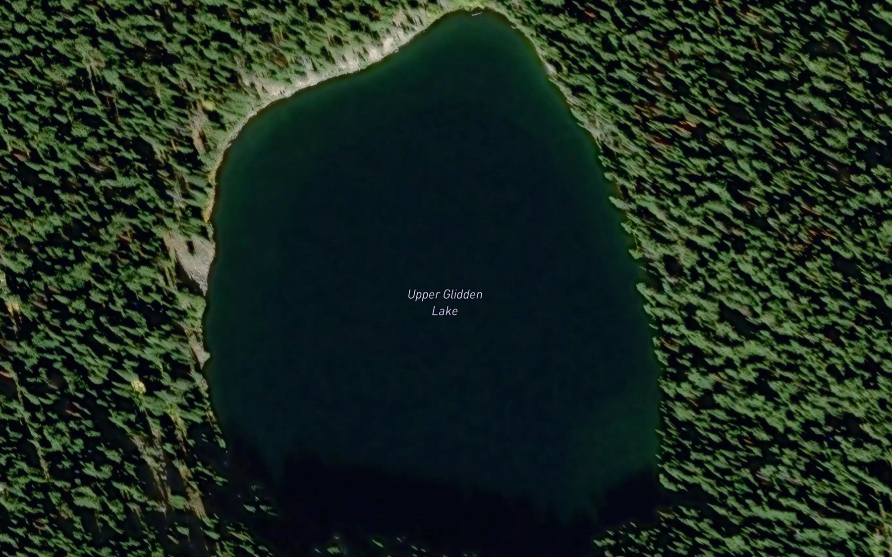 Satellite map of the Upper Glidden Lake