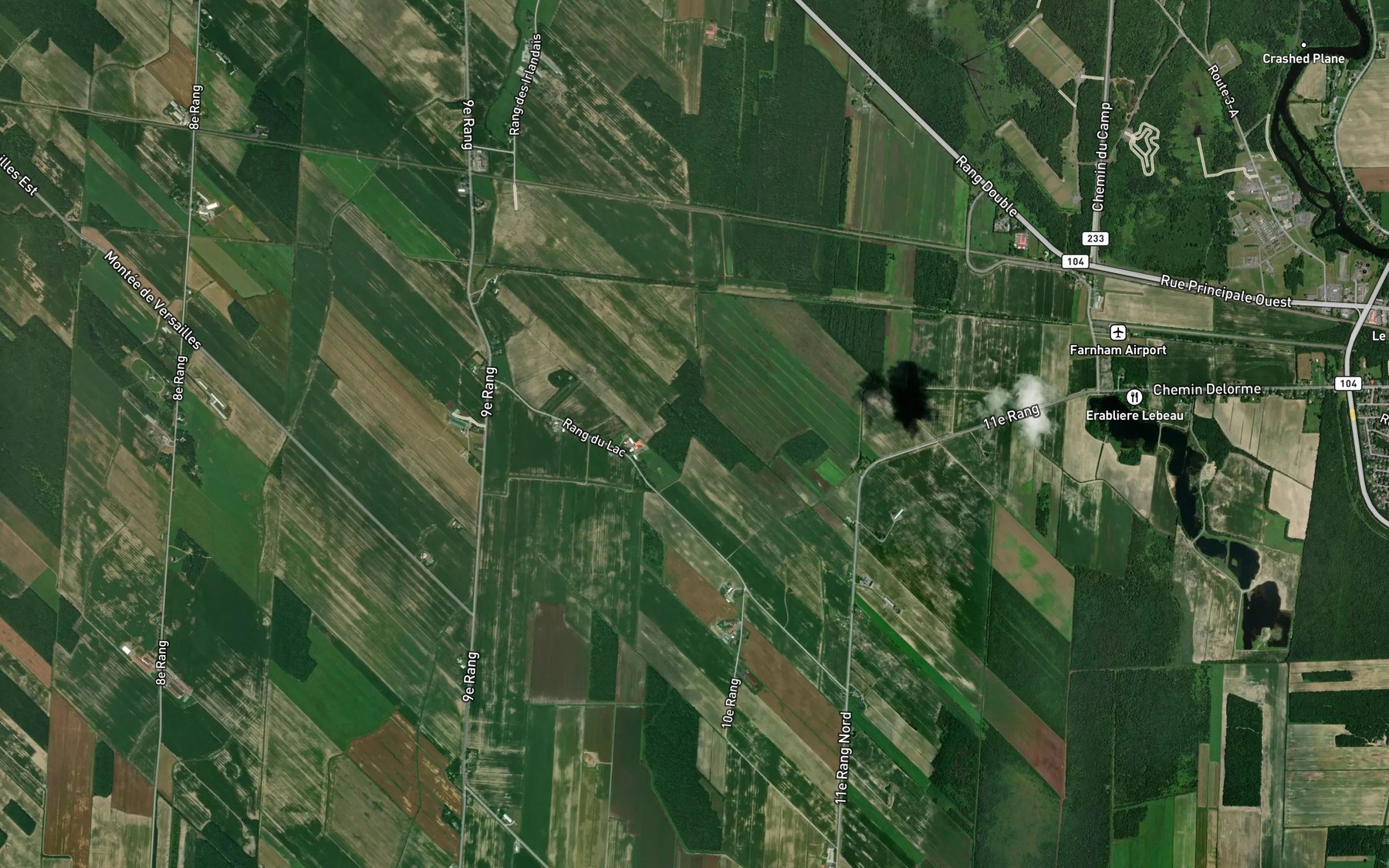Satellite map of the Ruisseau Martel