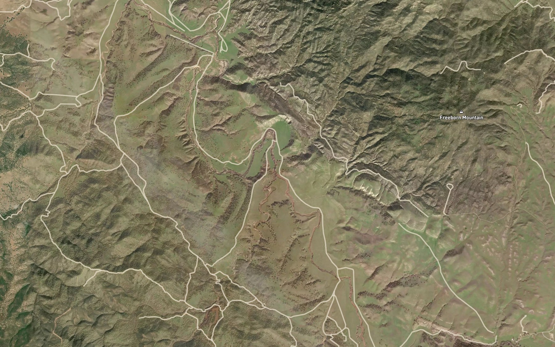 Satellite map of the Rogers Creek
