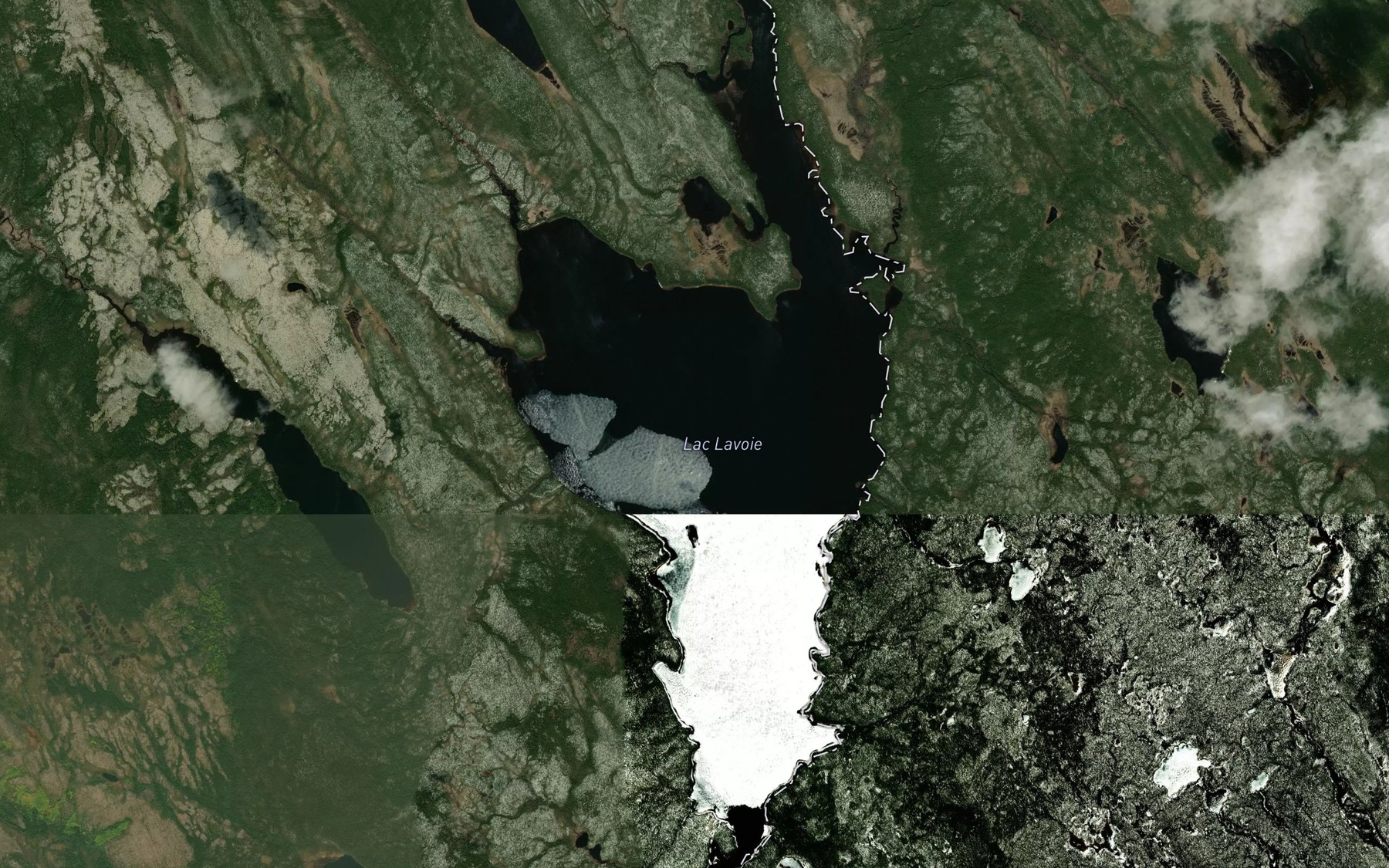 Satellite map of the Lac Lavoie