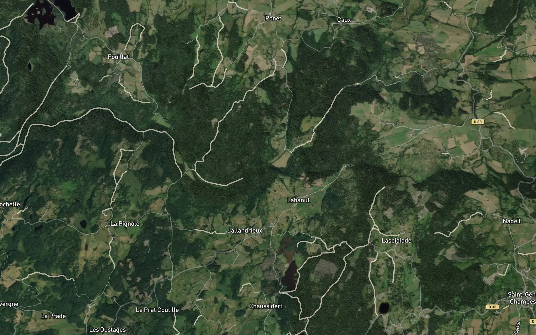 Satellite map of the Ruisseau de la Trentaine