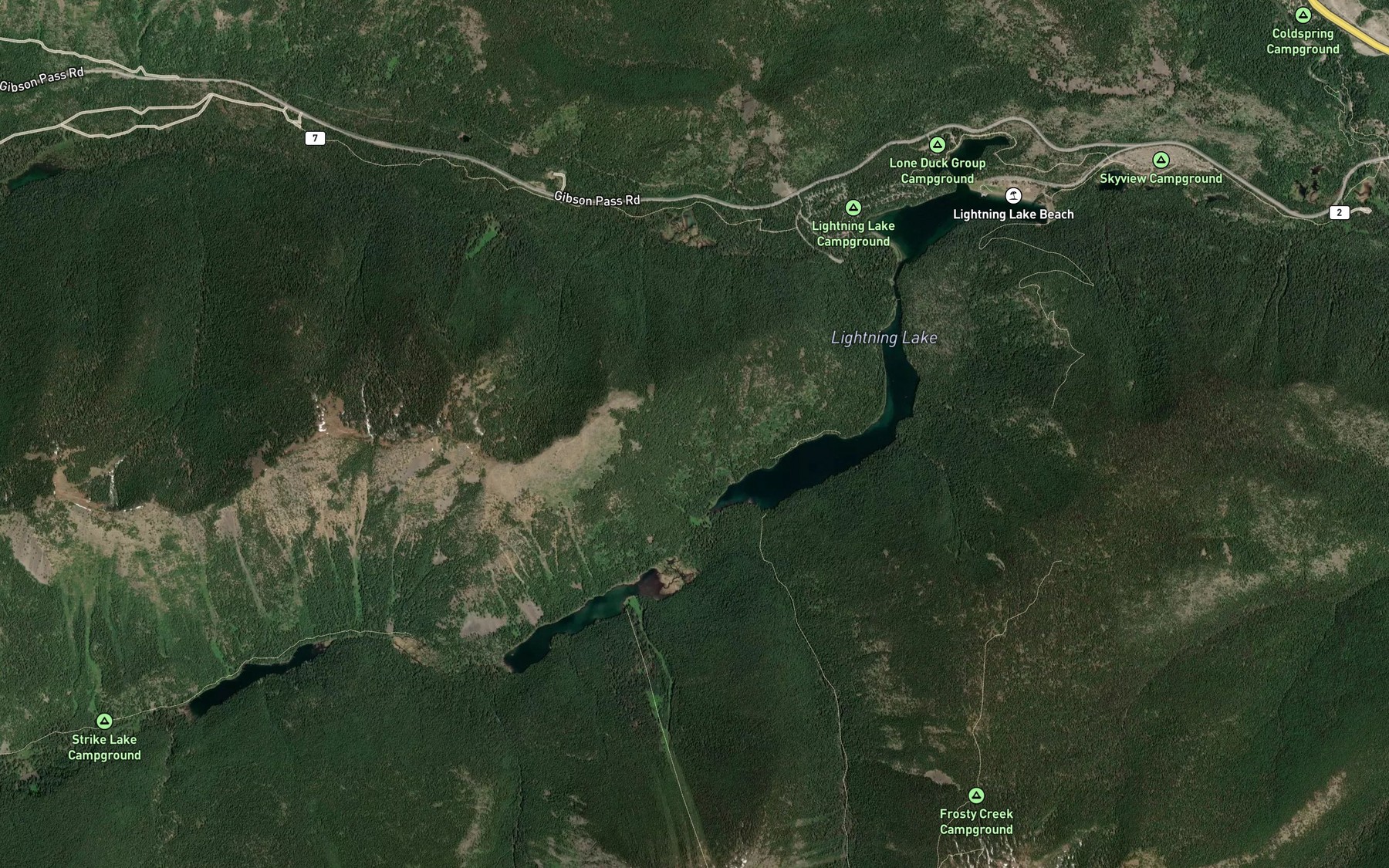 Satellite map of the Frosty Creek