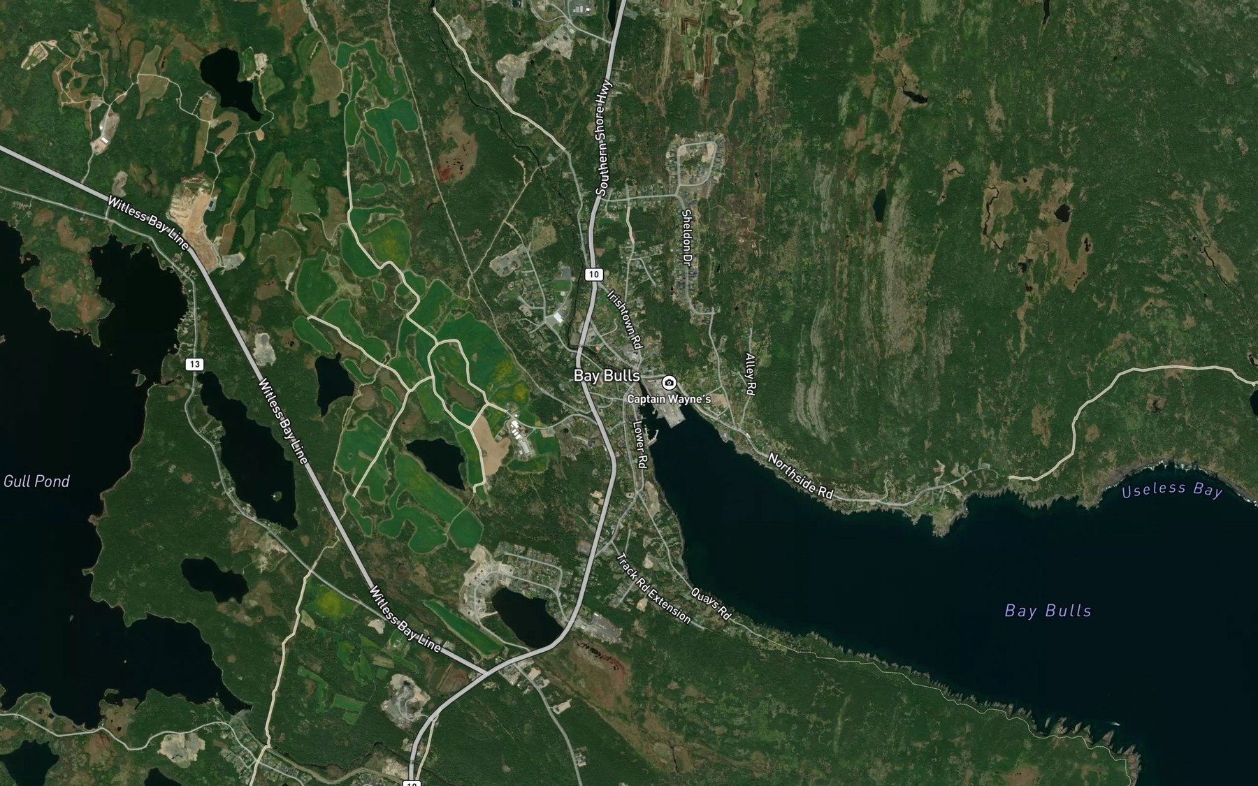 Satellite map of the Stone Ducky Brook