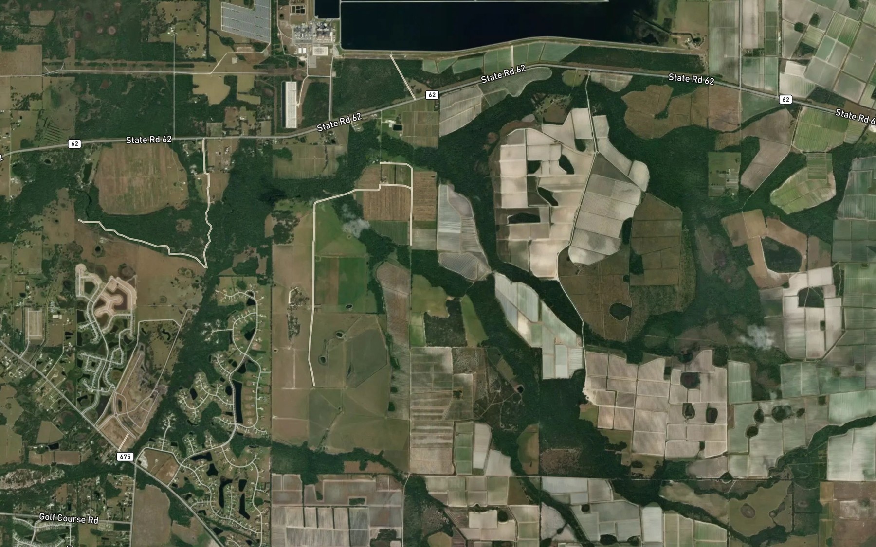 Satellite map of the Gilly Lakes