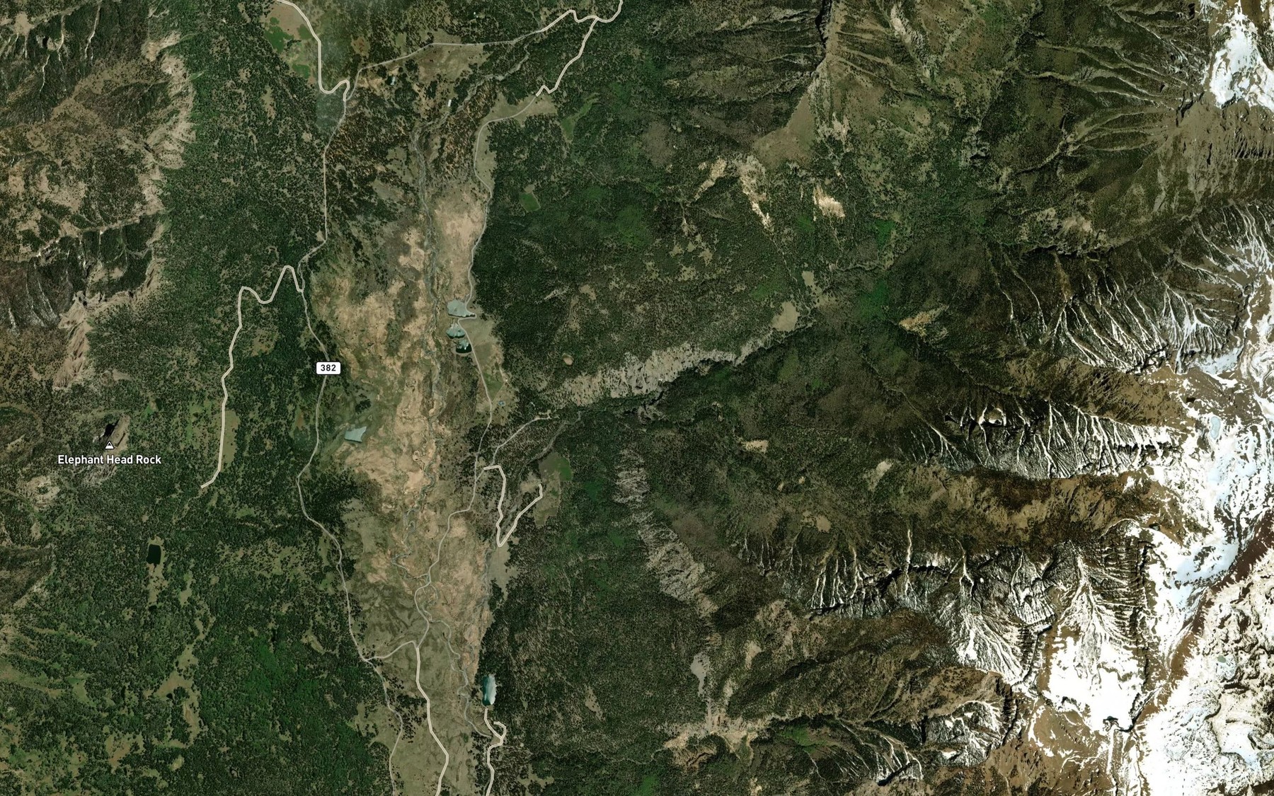 Satellite map of the Pigeon Creek