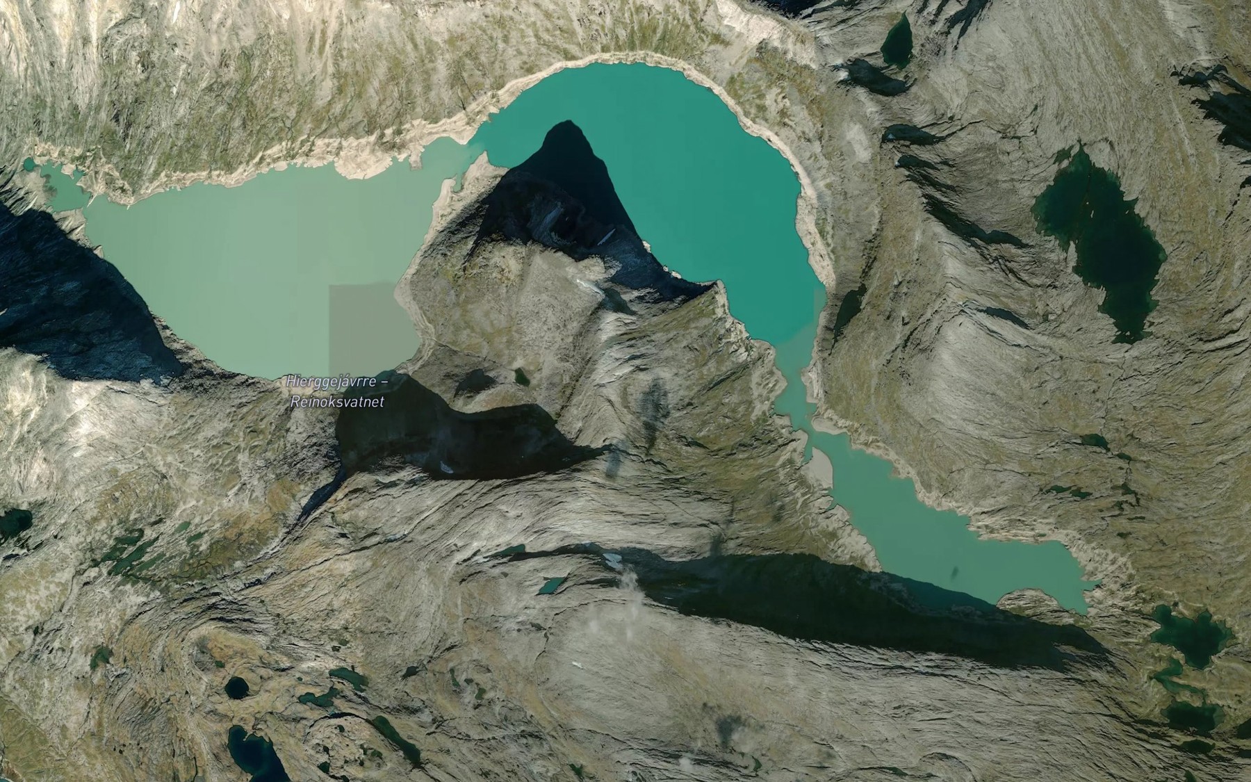 Satellite map of the Hierggejavrre