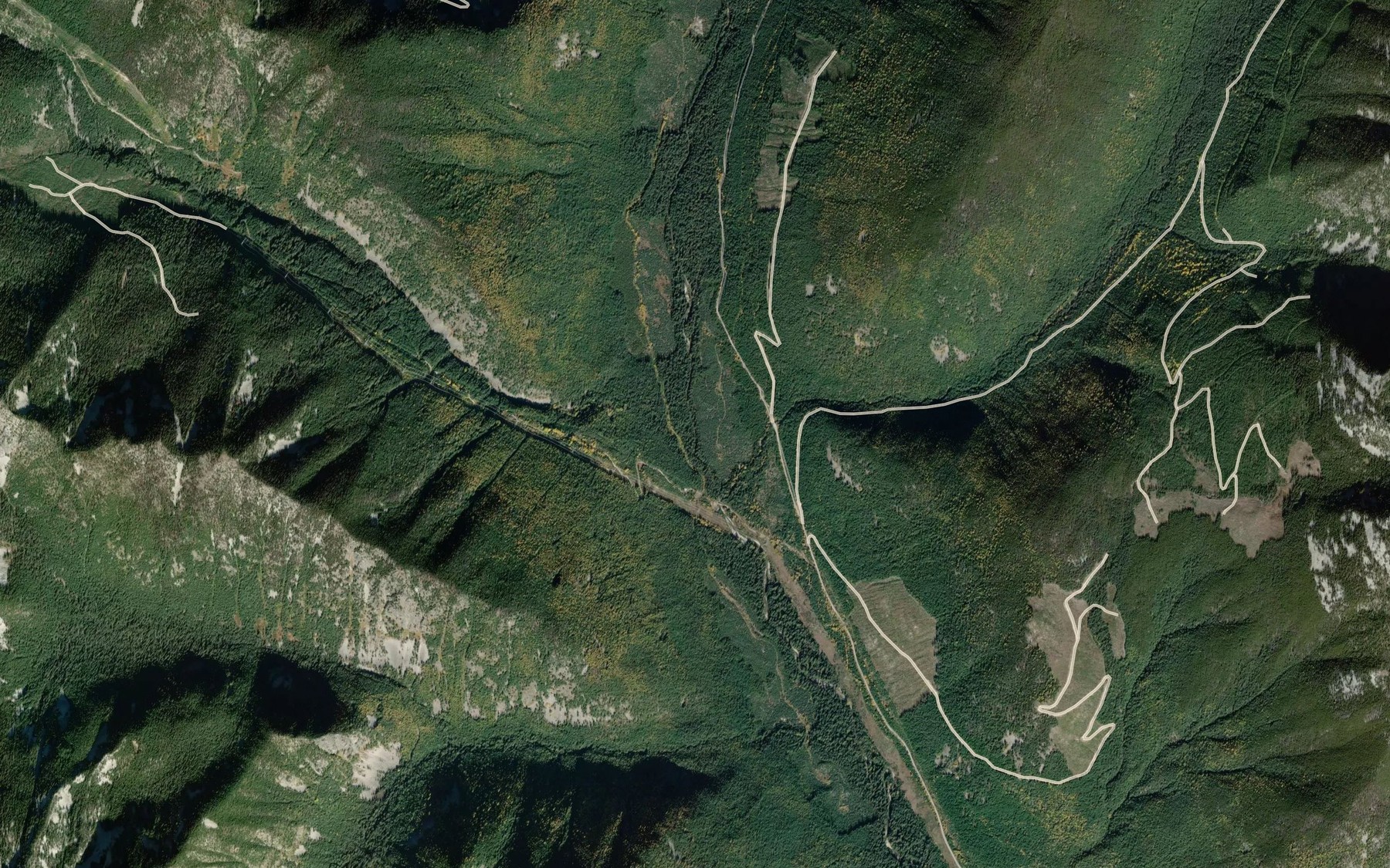 Satellite map of the Dago Creek