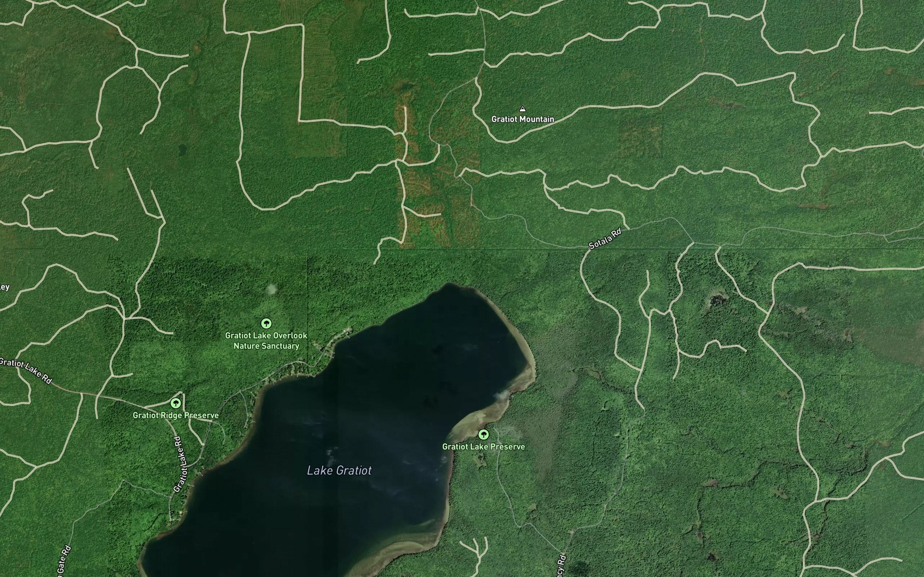 Satellite map of the Sucker Creek