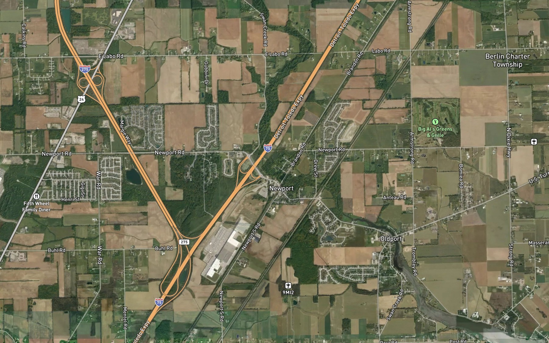 Satellite map of the Yoas Drain