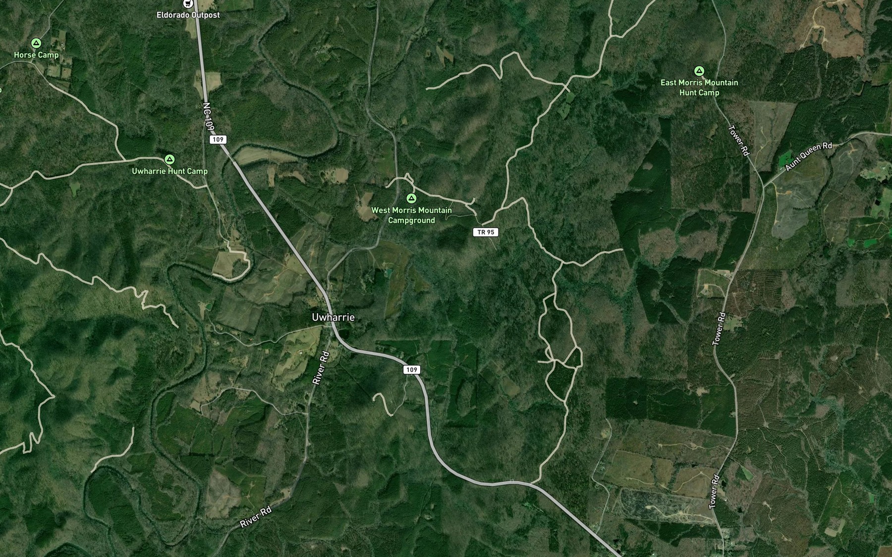Satellite map of the Cattail Creek
