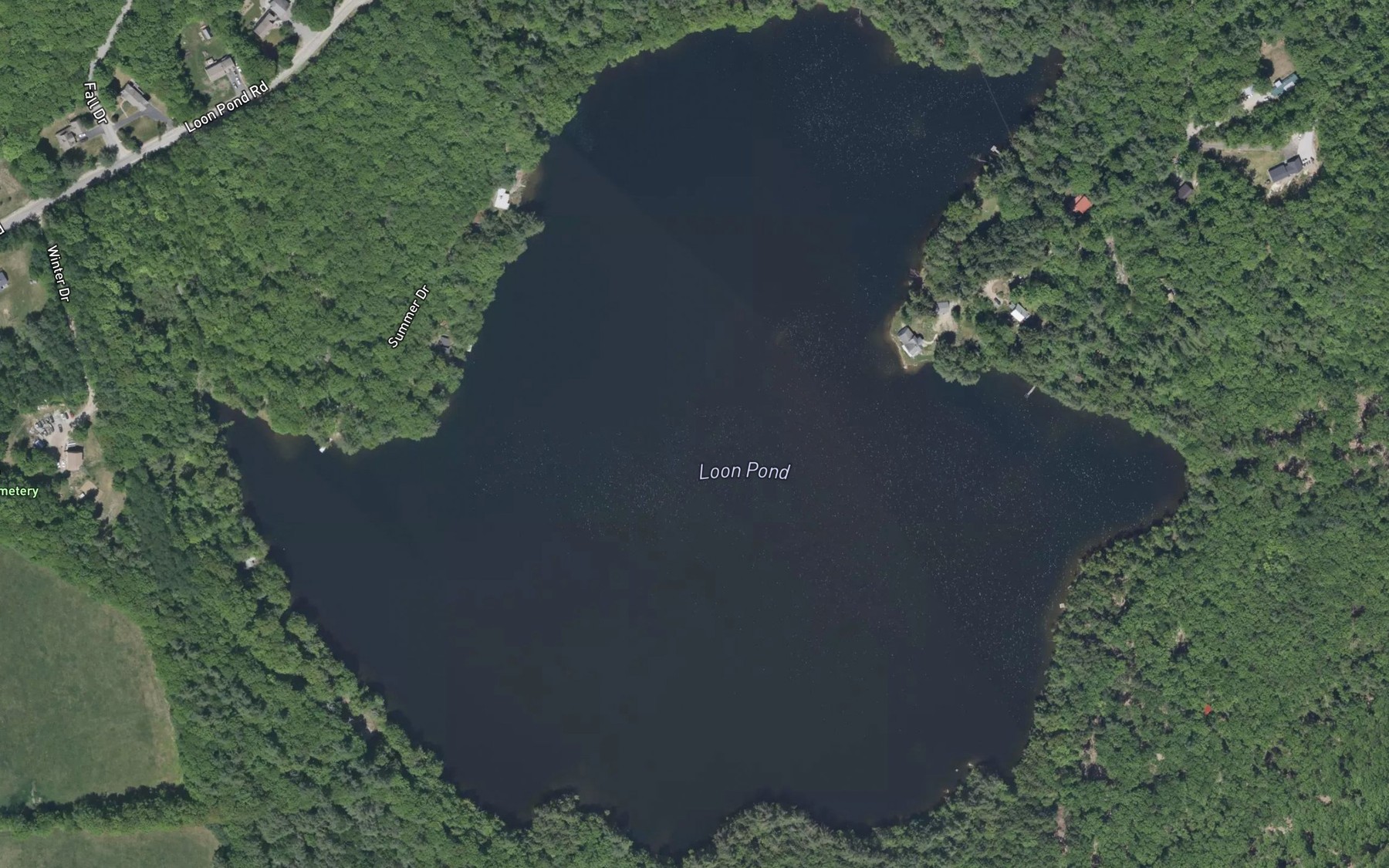 Satellite map of the Loon Pond