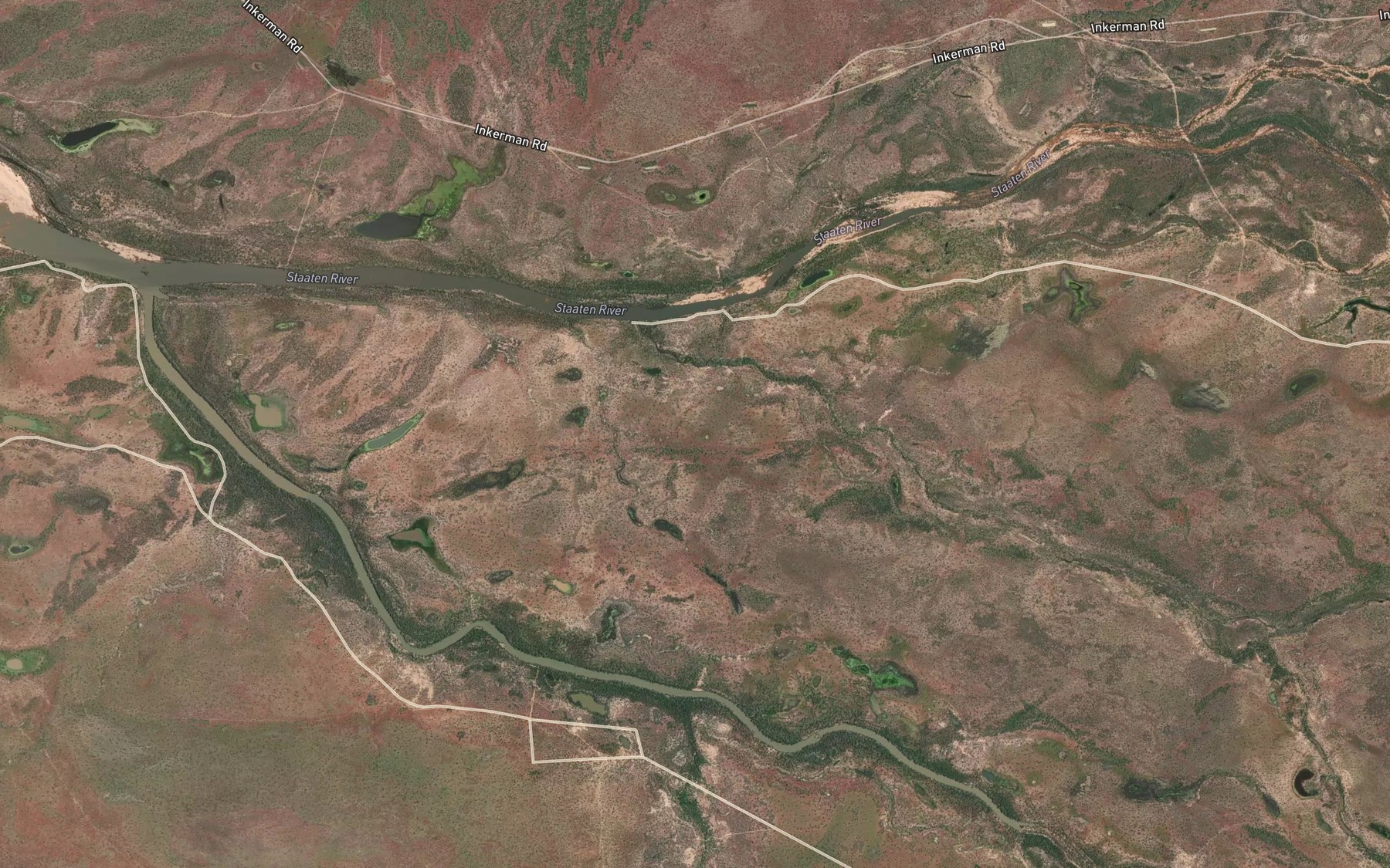 Satellite map of the Firestick Creek