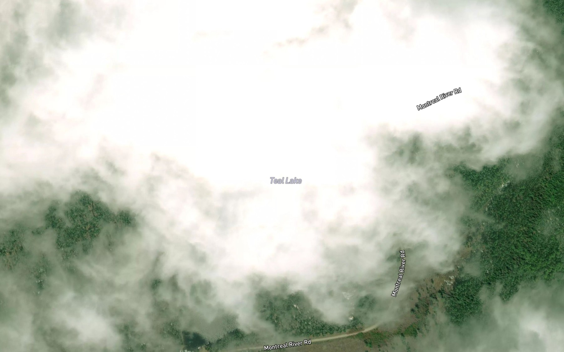 Satellite map of the Teal Lake