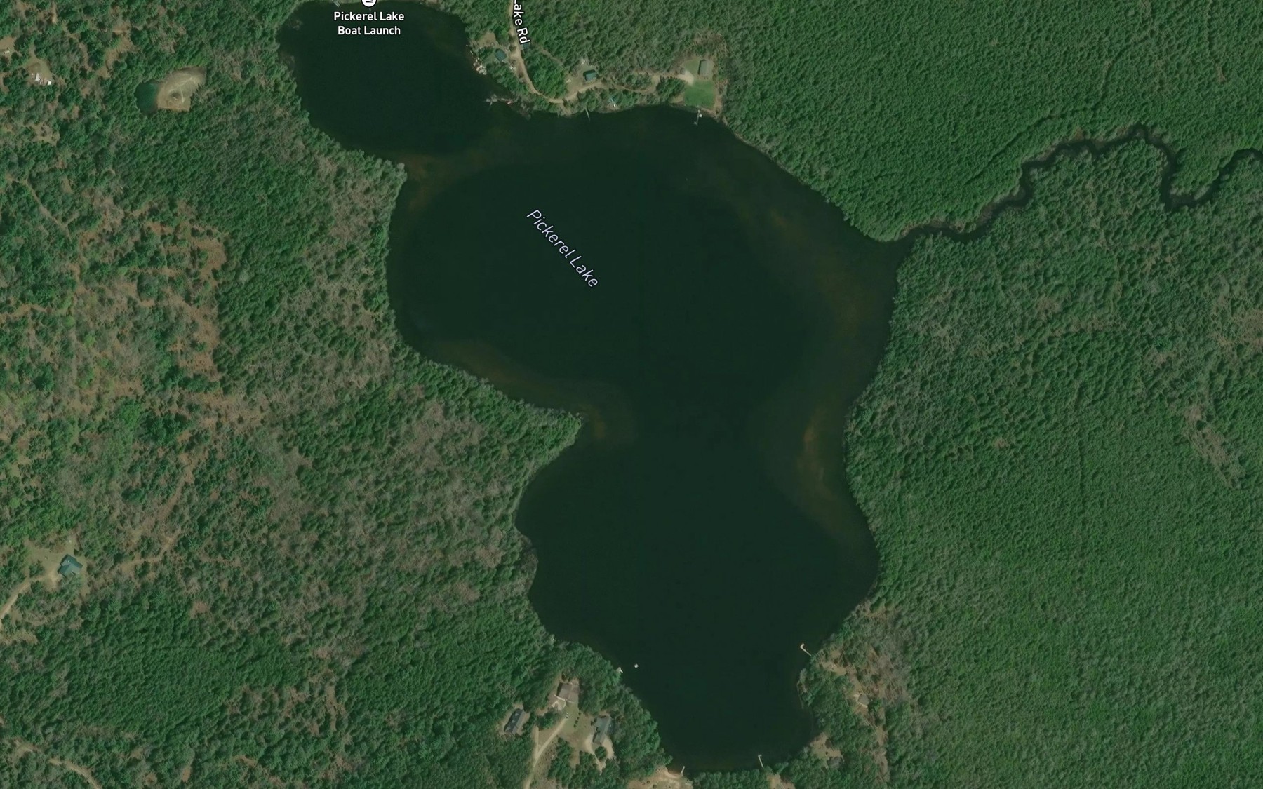 Satellite map of the Pickerel Lake
