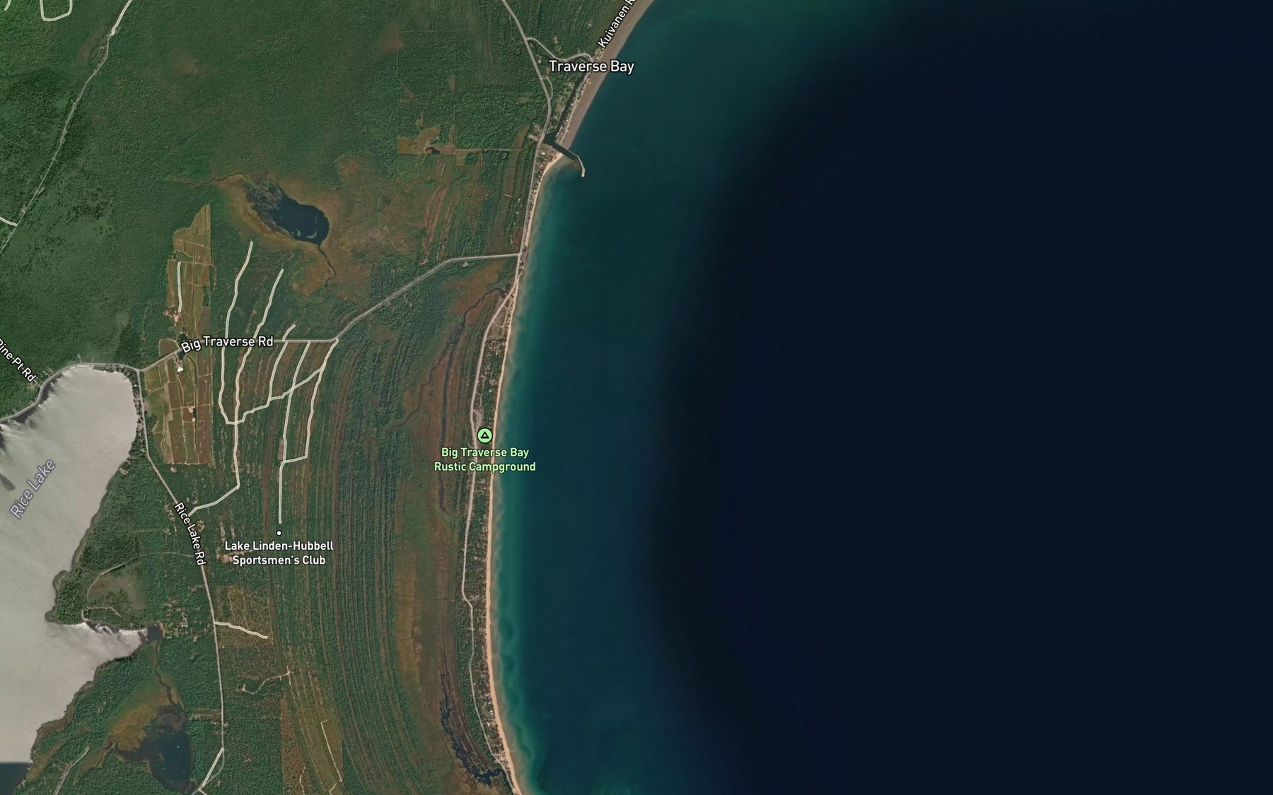Satellite map of the Grand Traverse Bay