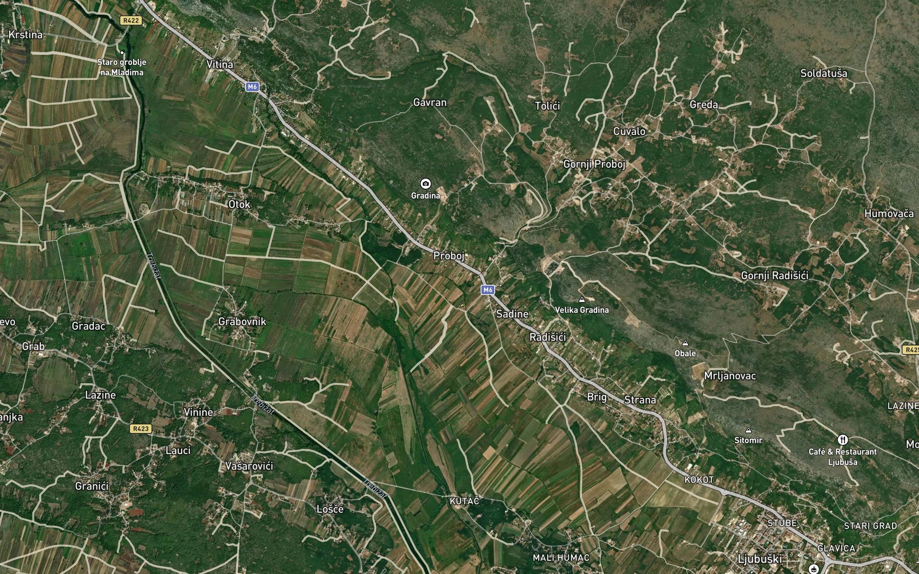Satellite map of the Proboj