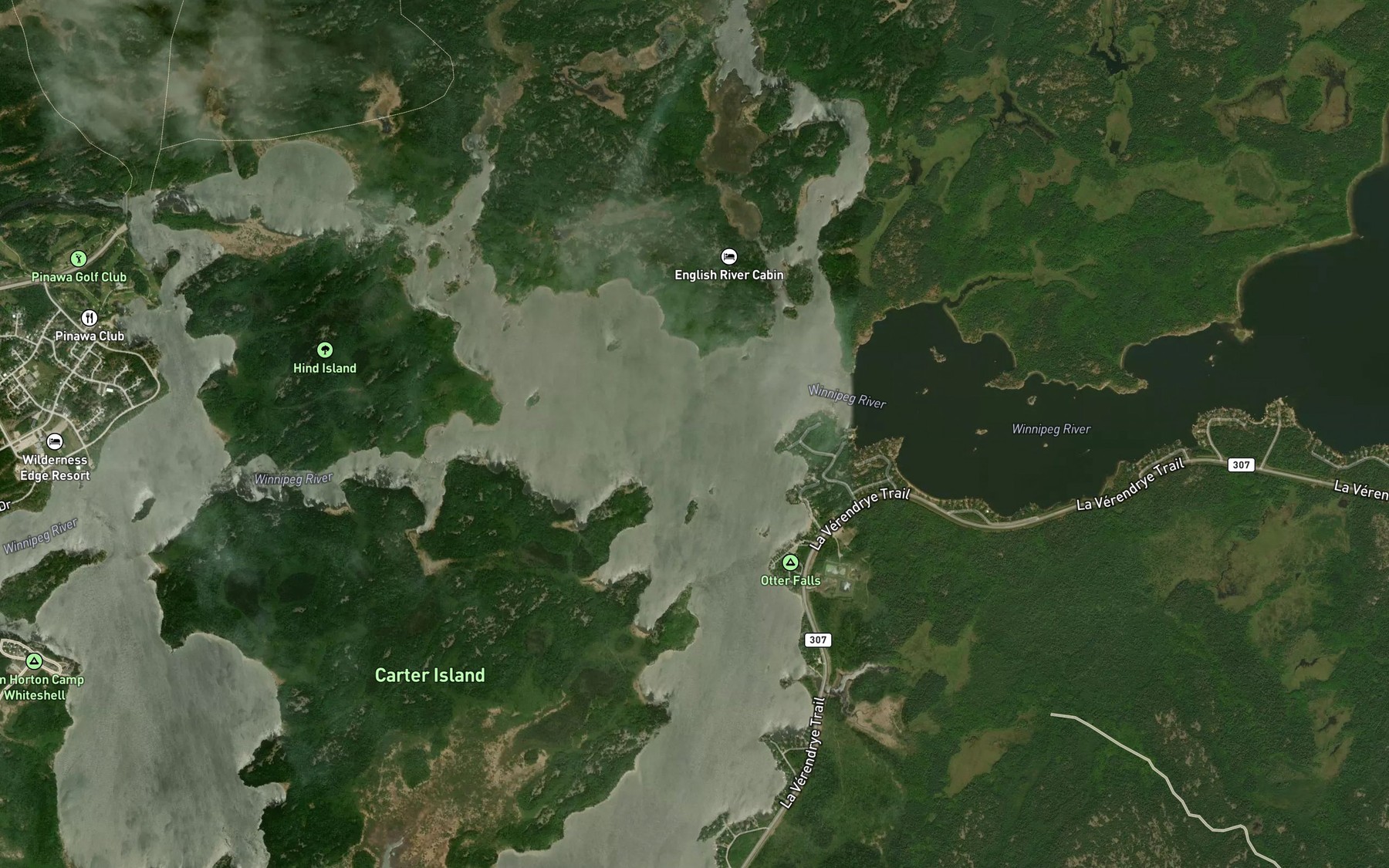 Satellite map of the Margaret Lake