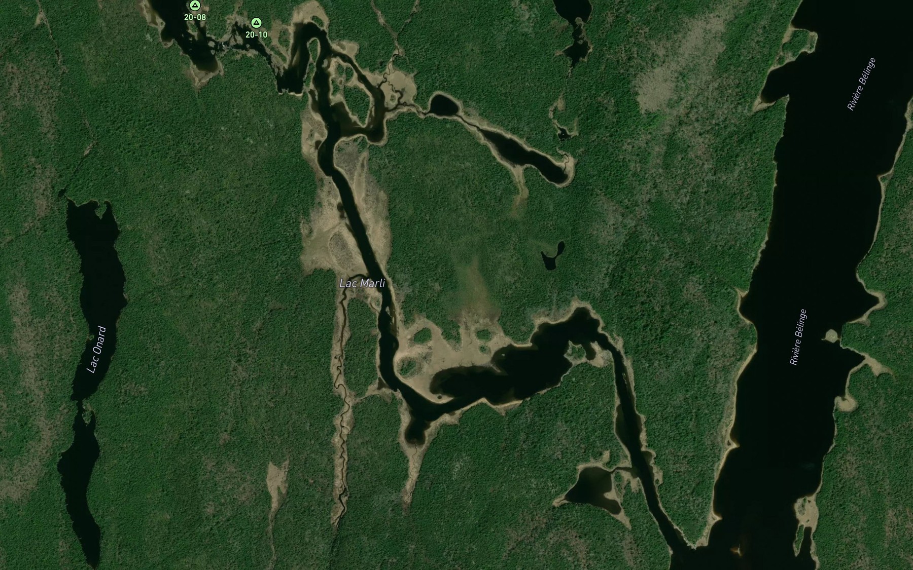 Satellite map of the Lac Marli
