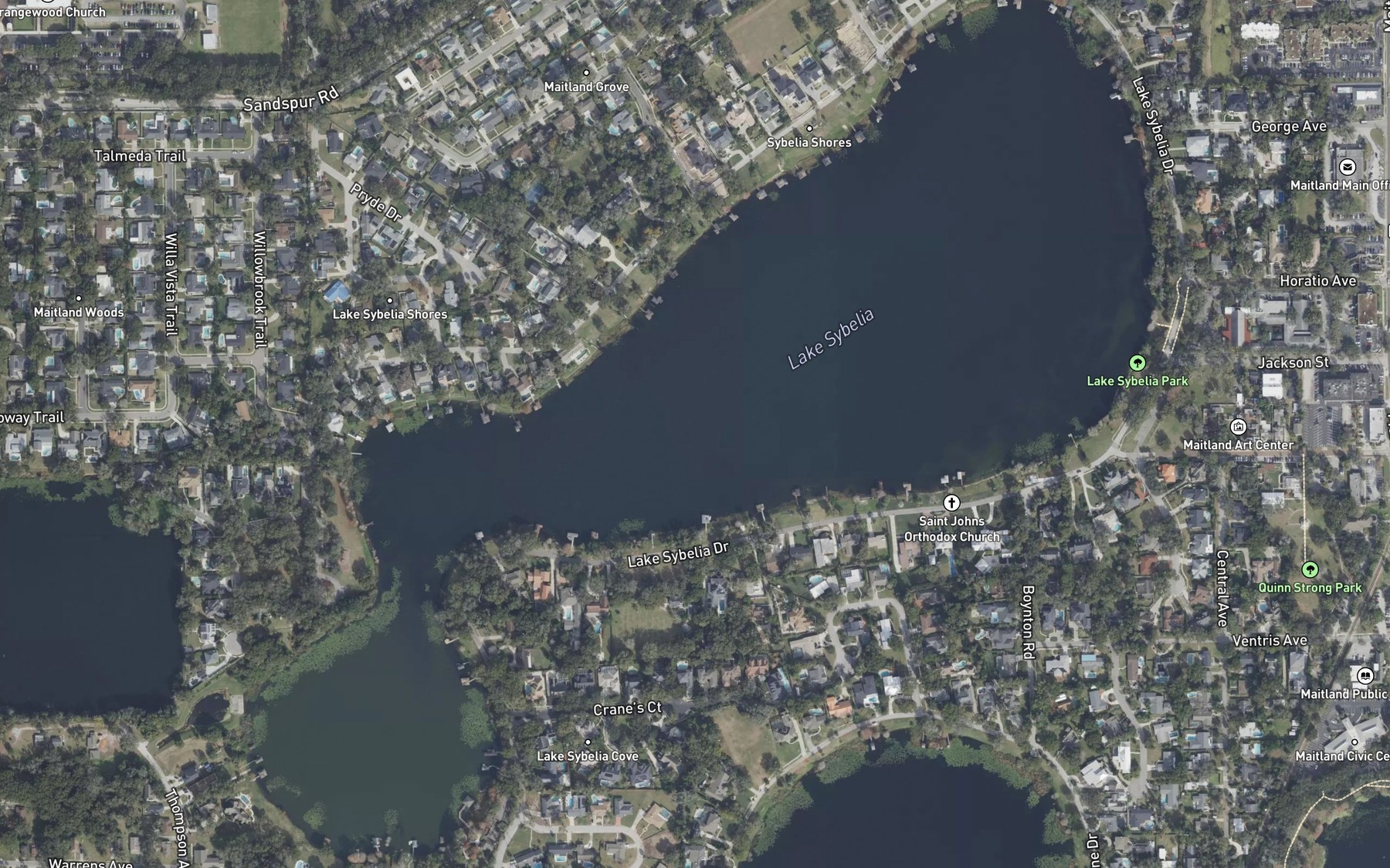 Satellite map of the Lake Sybelia