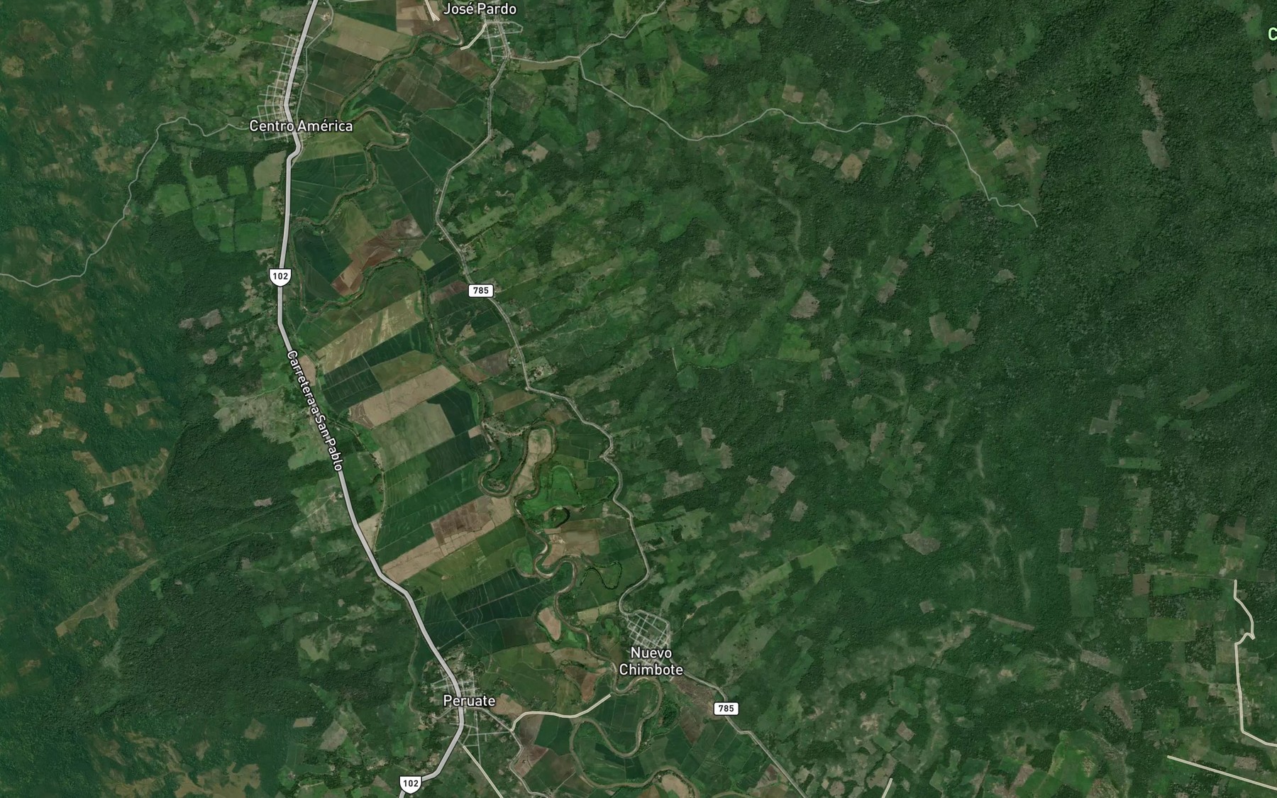 Satellite map of the Quebrada Marbella